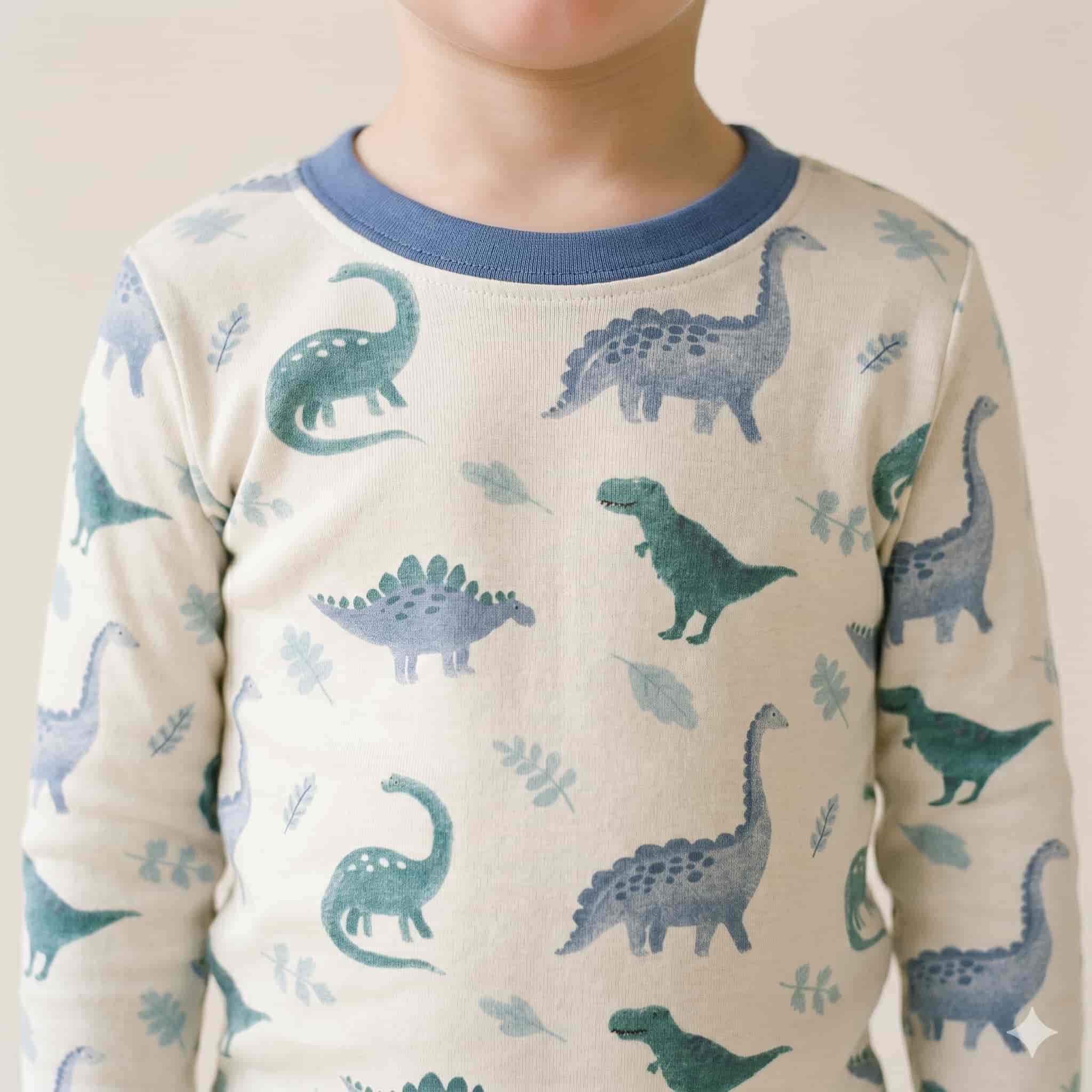 Dino Dreams Boys Full Sleeves Pajama Set - Cream