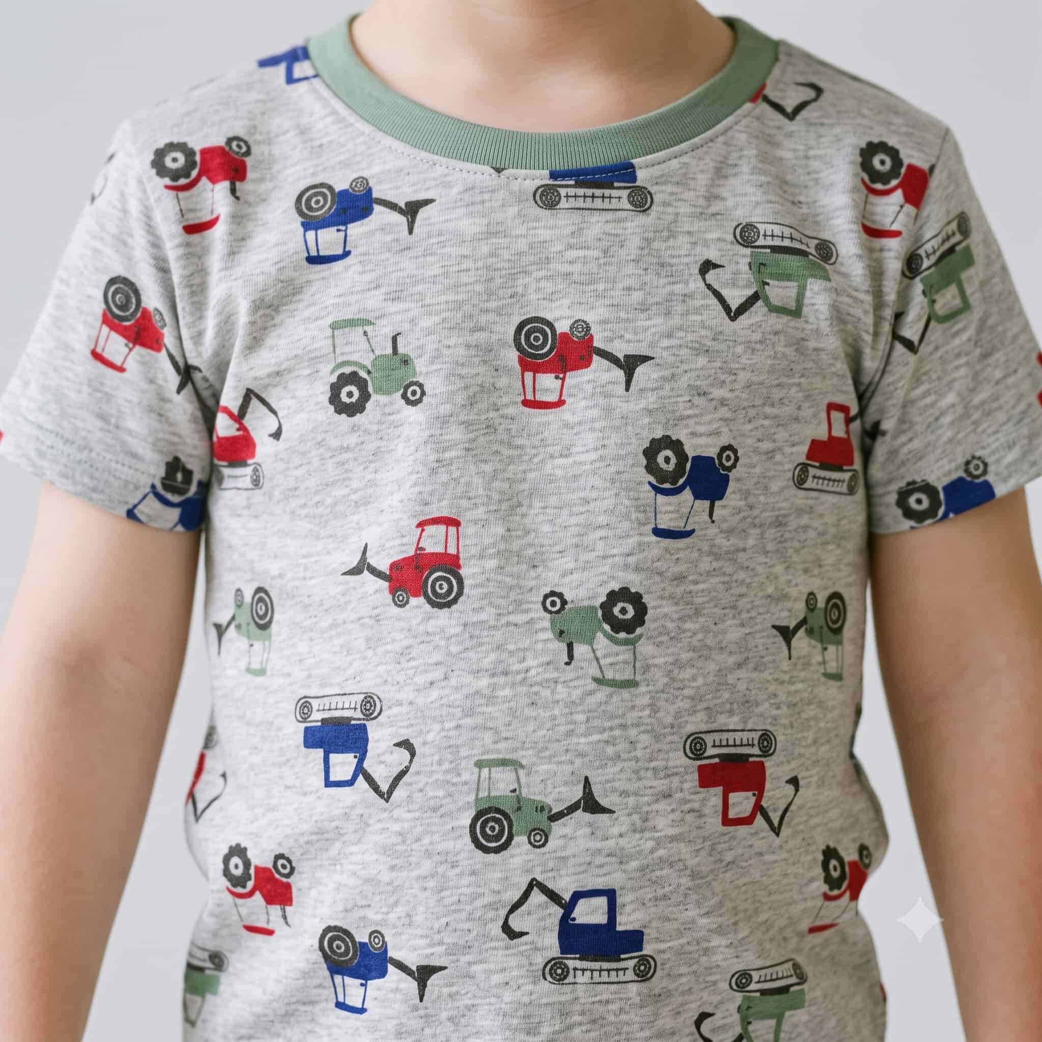 Dig Crew Boys Half Sleeves Pajama Set - Grey