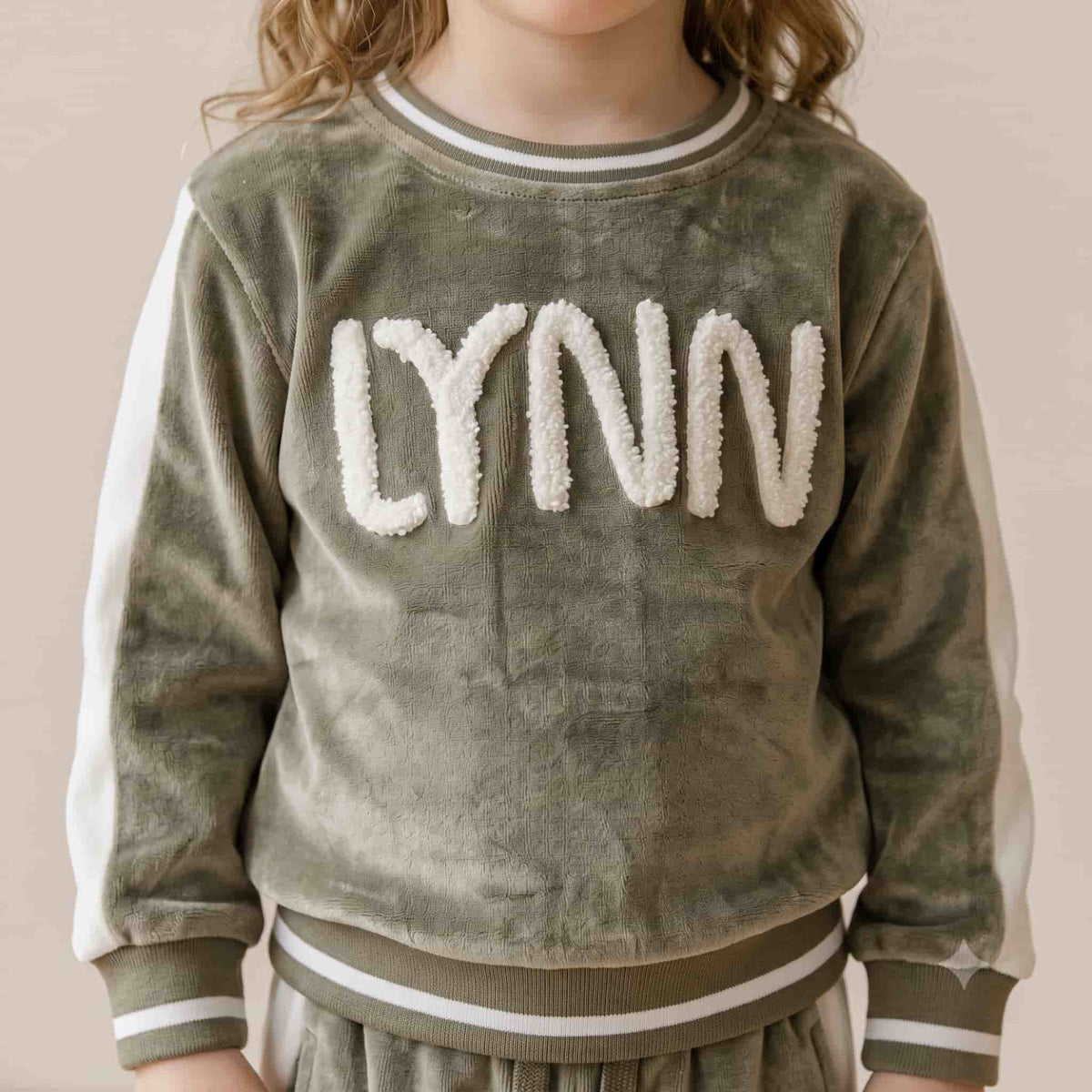 Lynn Cozy Charm Girls Winter Full Sleeves Pajama Set – Olive Green & Cream