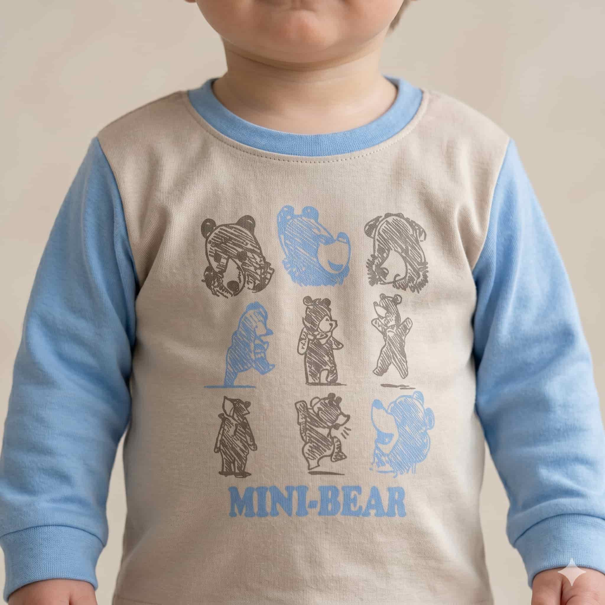 Playful Bear Baby Boys Full Sleeves Pajama Set - Blue