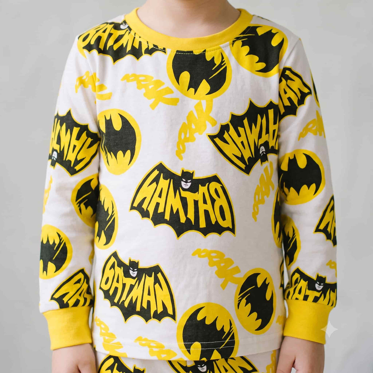 Batman Boys Full Sleeves Pajama Set - White