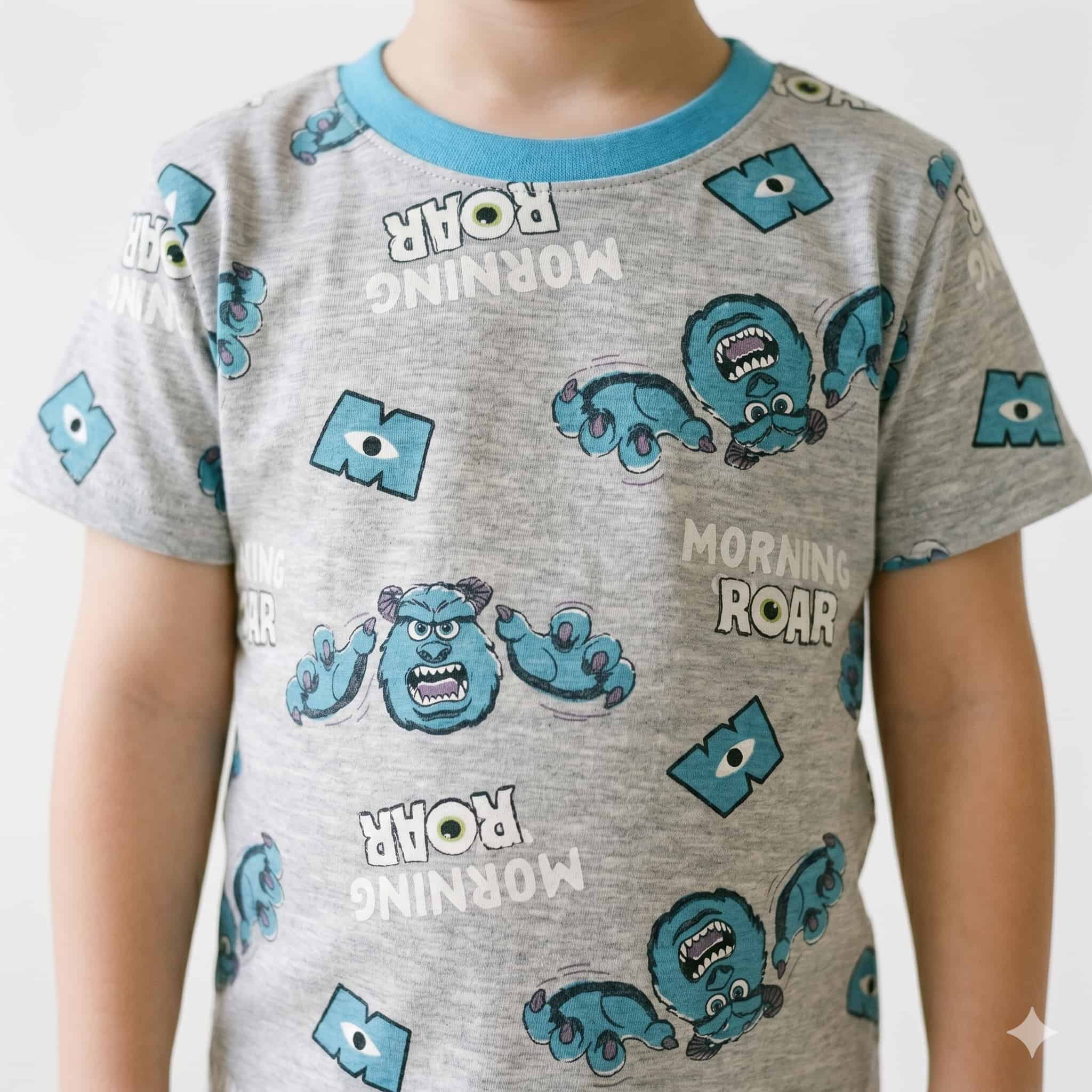 Morning Roar Boys Half Sleeves Pajama Set - Grey