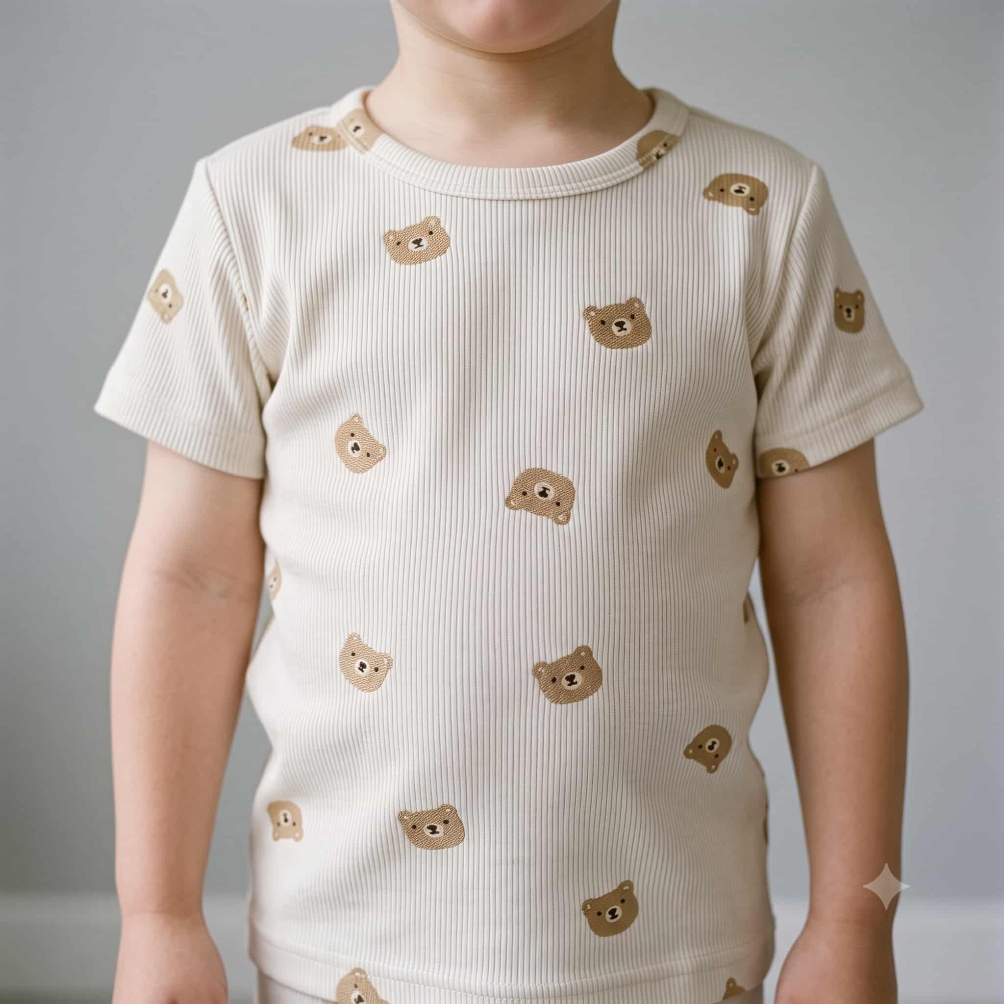 Cozy Cubs Boys Half Sleeves Pajama Set - Cream