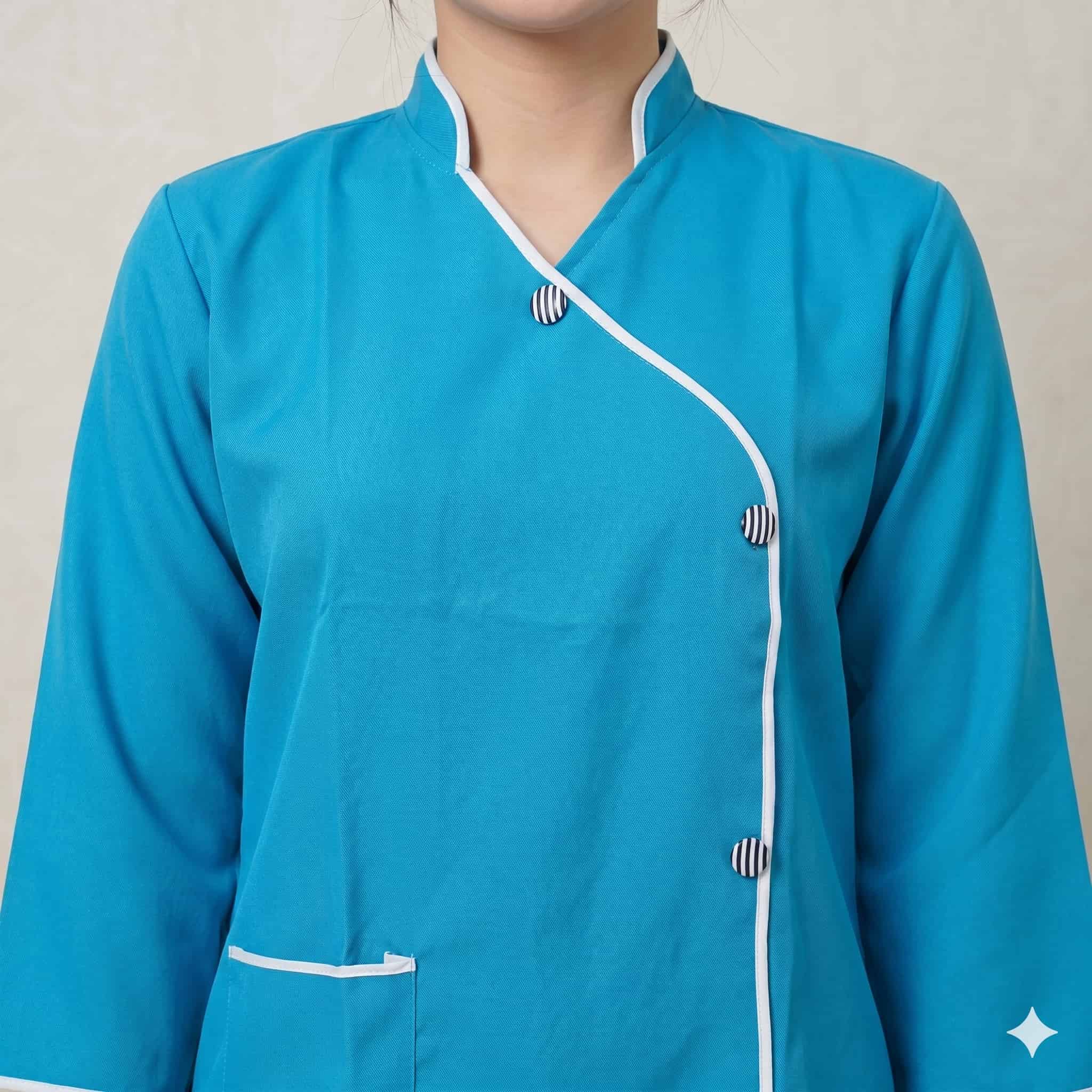 Vibrant Flow Maid Uniform - Teal