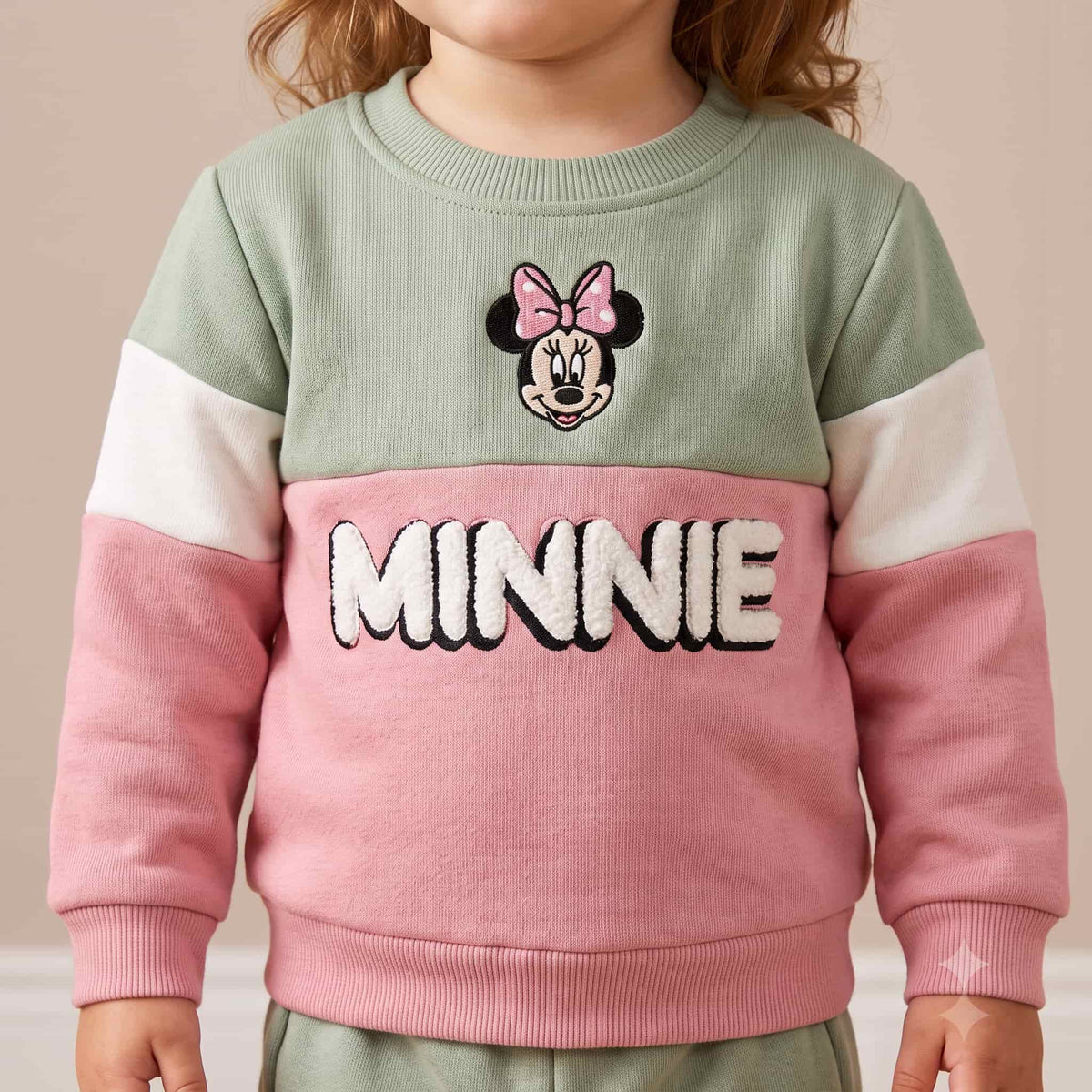 Minnie Mouse Baby Girls Winter Full Sleeves Pajama Set – Sage Green & Pink