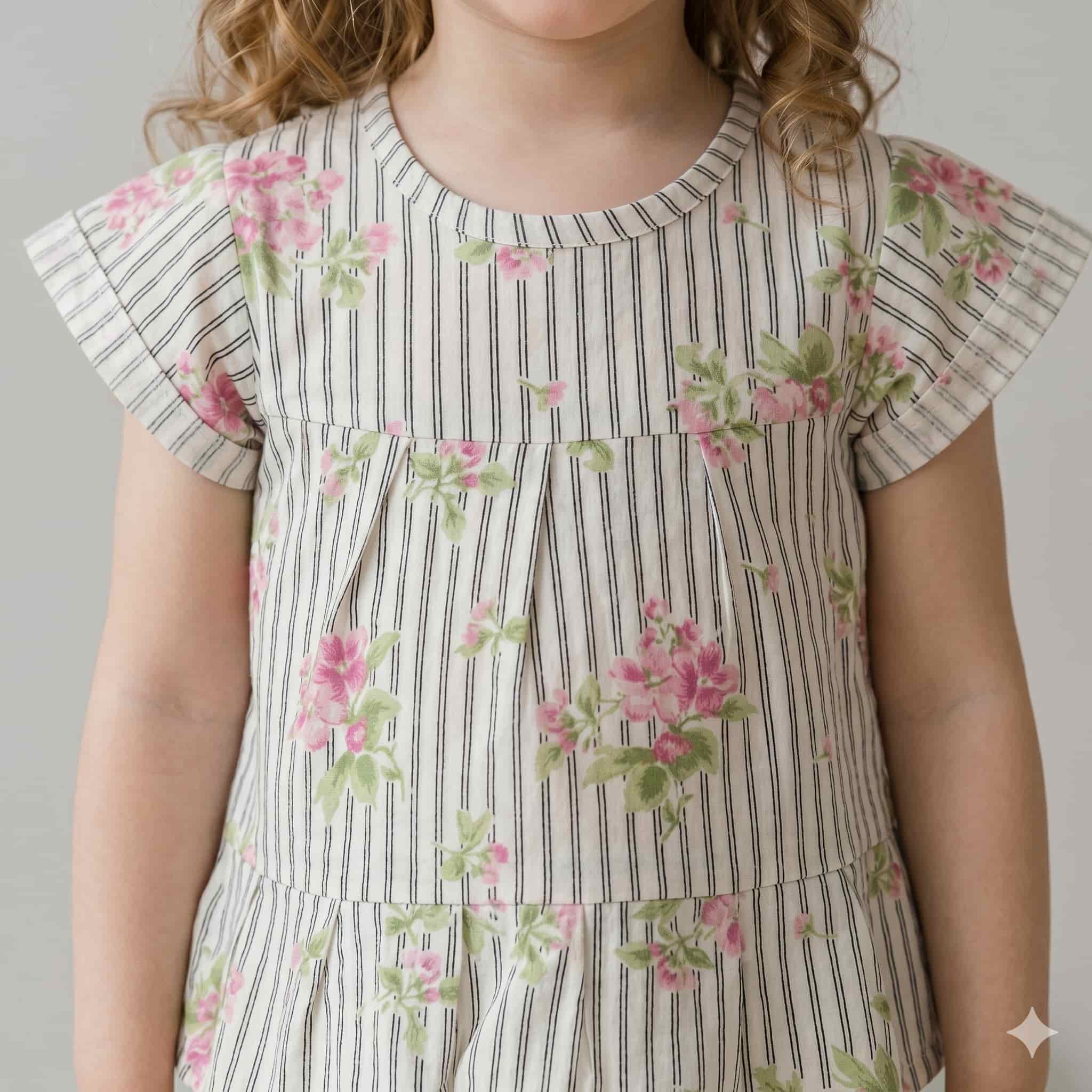 Vintage Bloom Girls Short Set - White