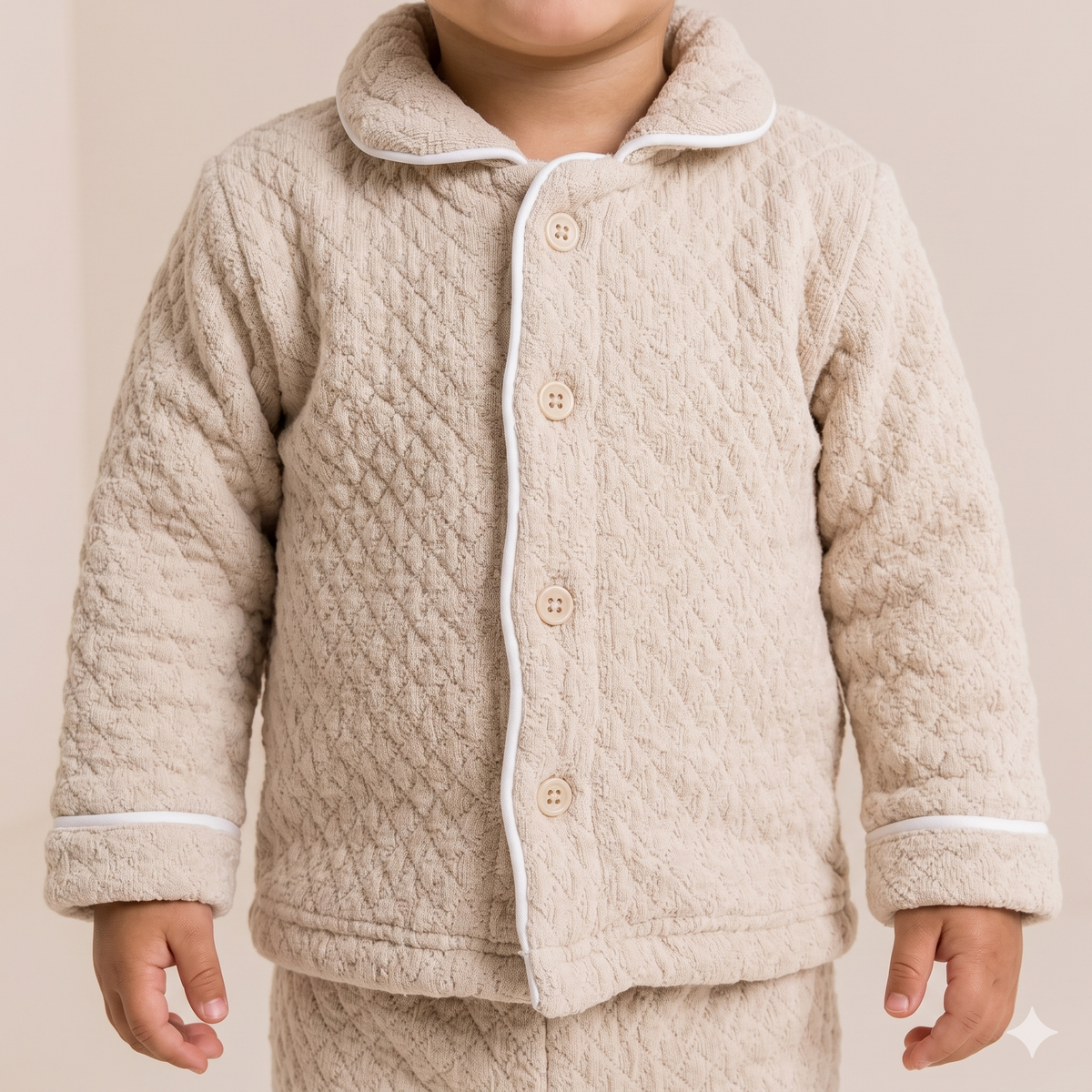 Teddy Cuddle Baby Boys Winter Full Sleeves Pajama Set – Warm Beige