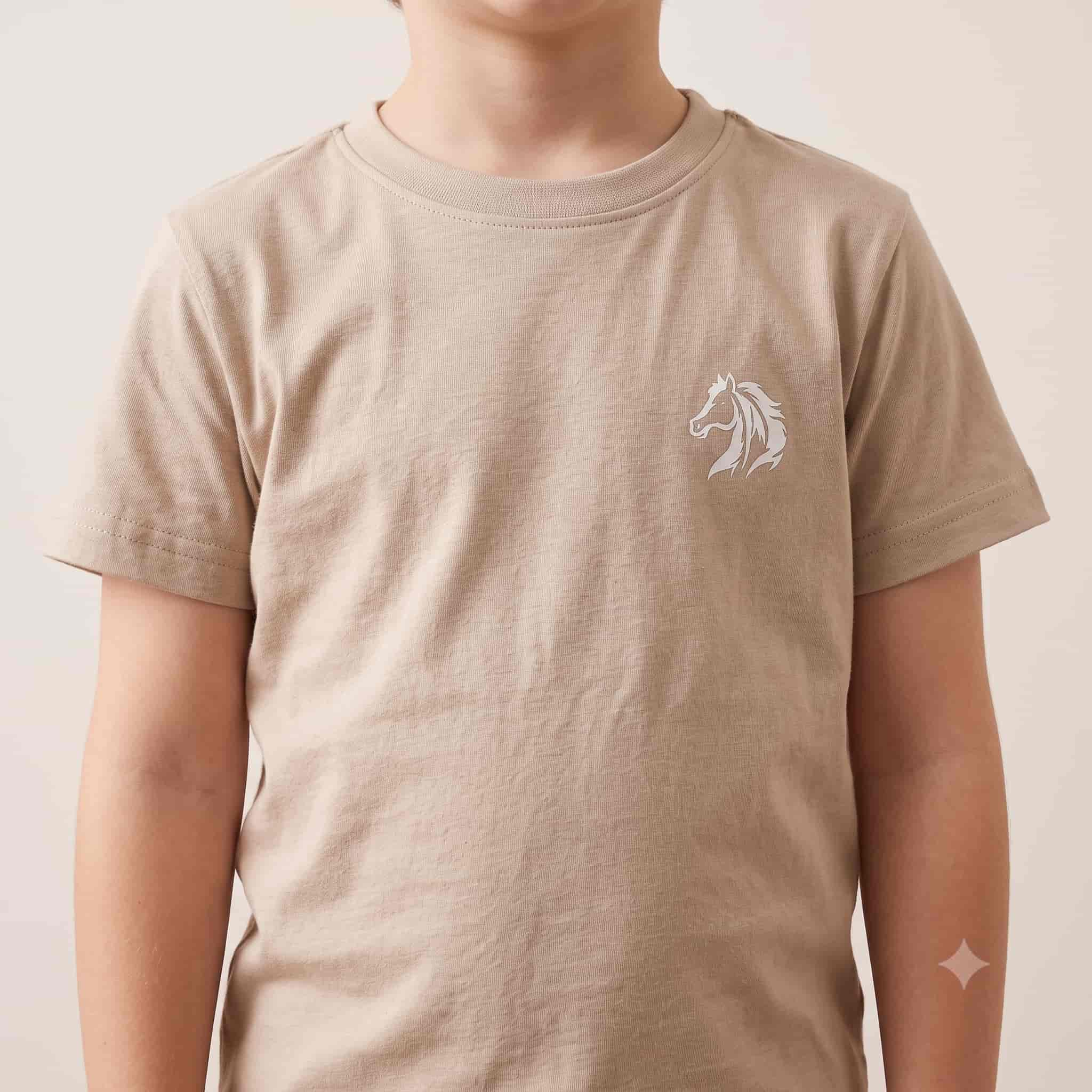 Desert Stallion Boys Half Sleeves Pajama Set - Sand Beige