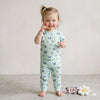Mint Flutter Half Sleeves Baby Girl Pajama set - Green