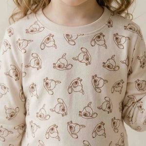 Bambi Girls Full Sleeves Pajama Set - Beige