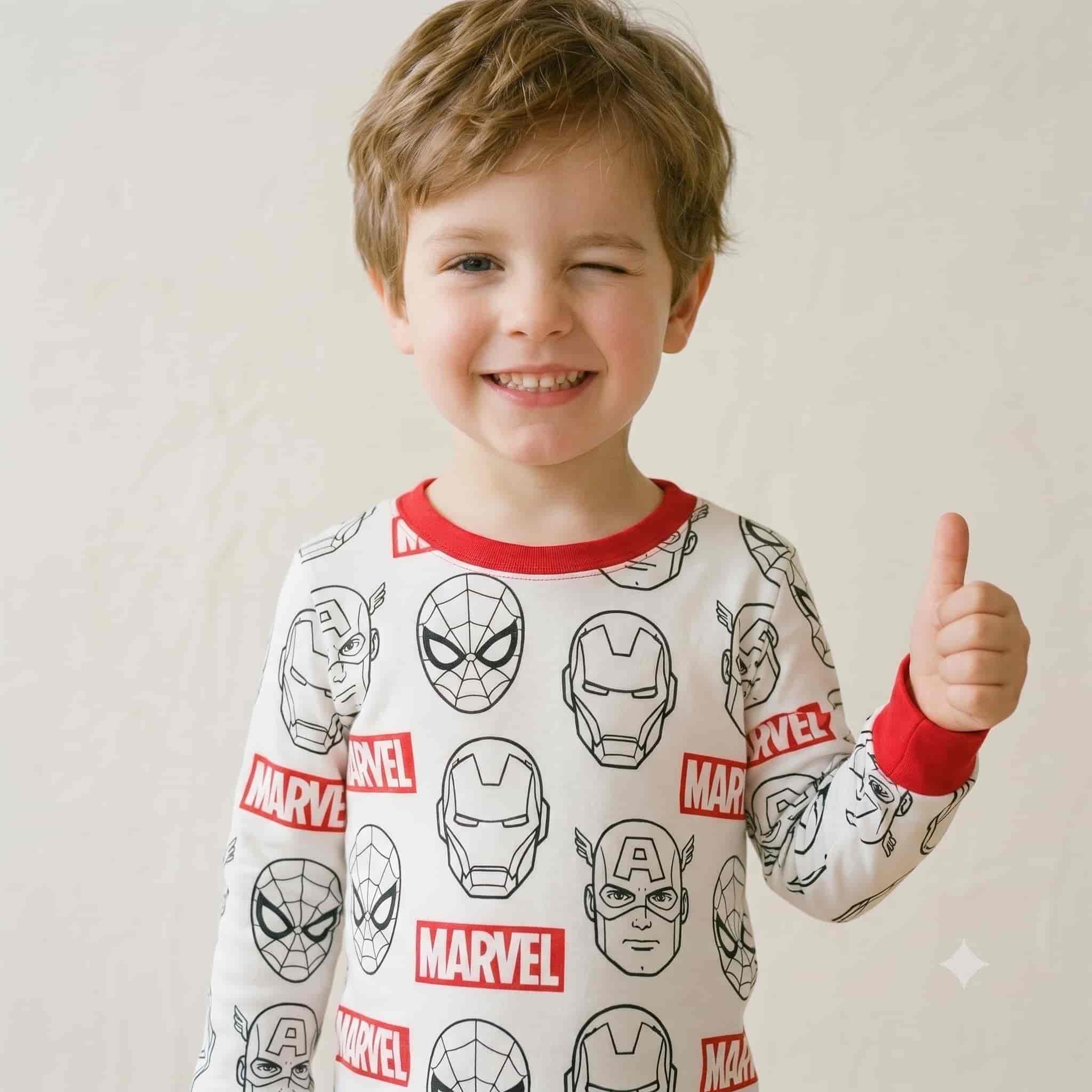 Captain Marvel Boys Full Sleeves Pajama Set - Red