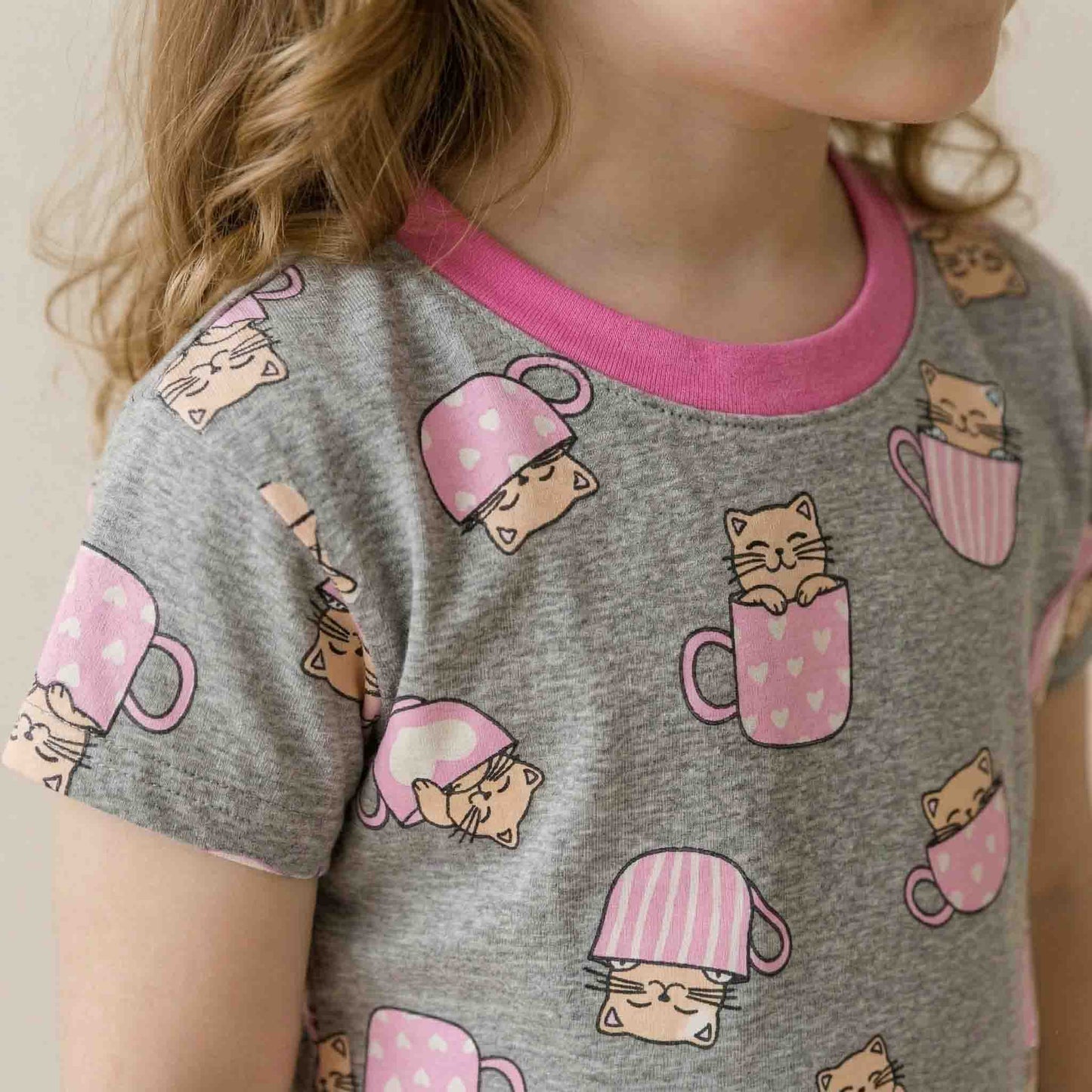 Hot Chocolate Girls Pajama Set - Grey