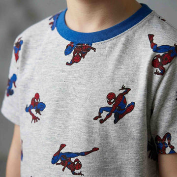 Hero-in-Motion Boys Short Set - Grey & Blue