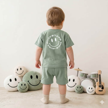 Happy Rocker Baby boys Half sleeves Short set - Green