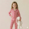 XOXO Girls Button Pajama Set- Deep Pink
