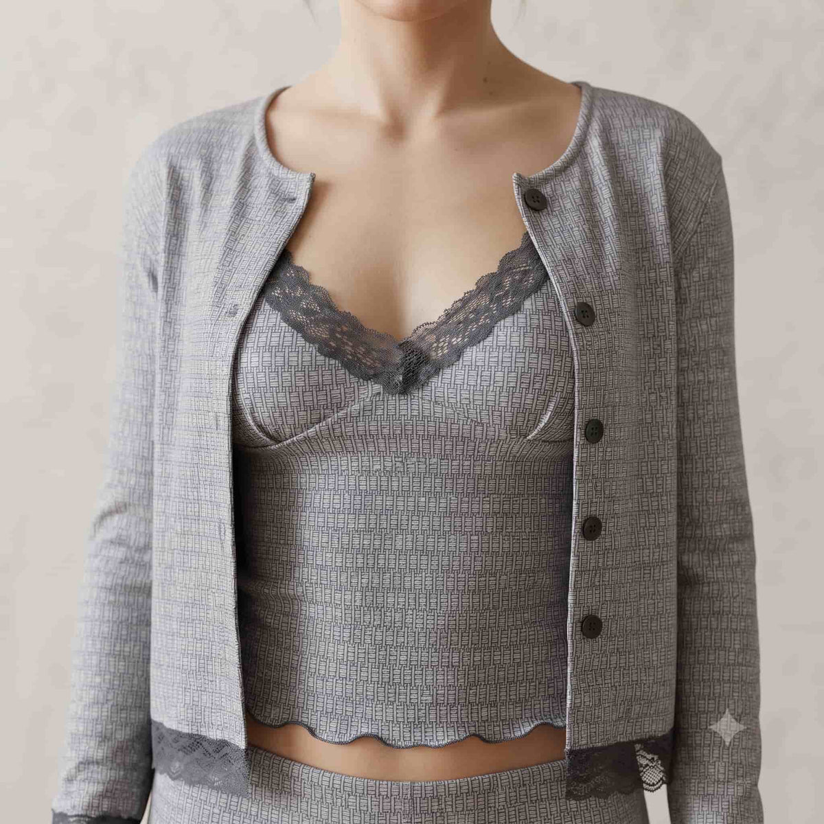Silver Allure Women Winter Full Sleeves Pajama Set – Grey