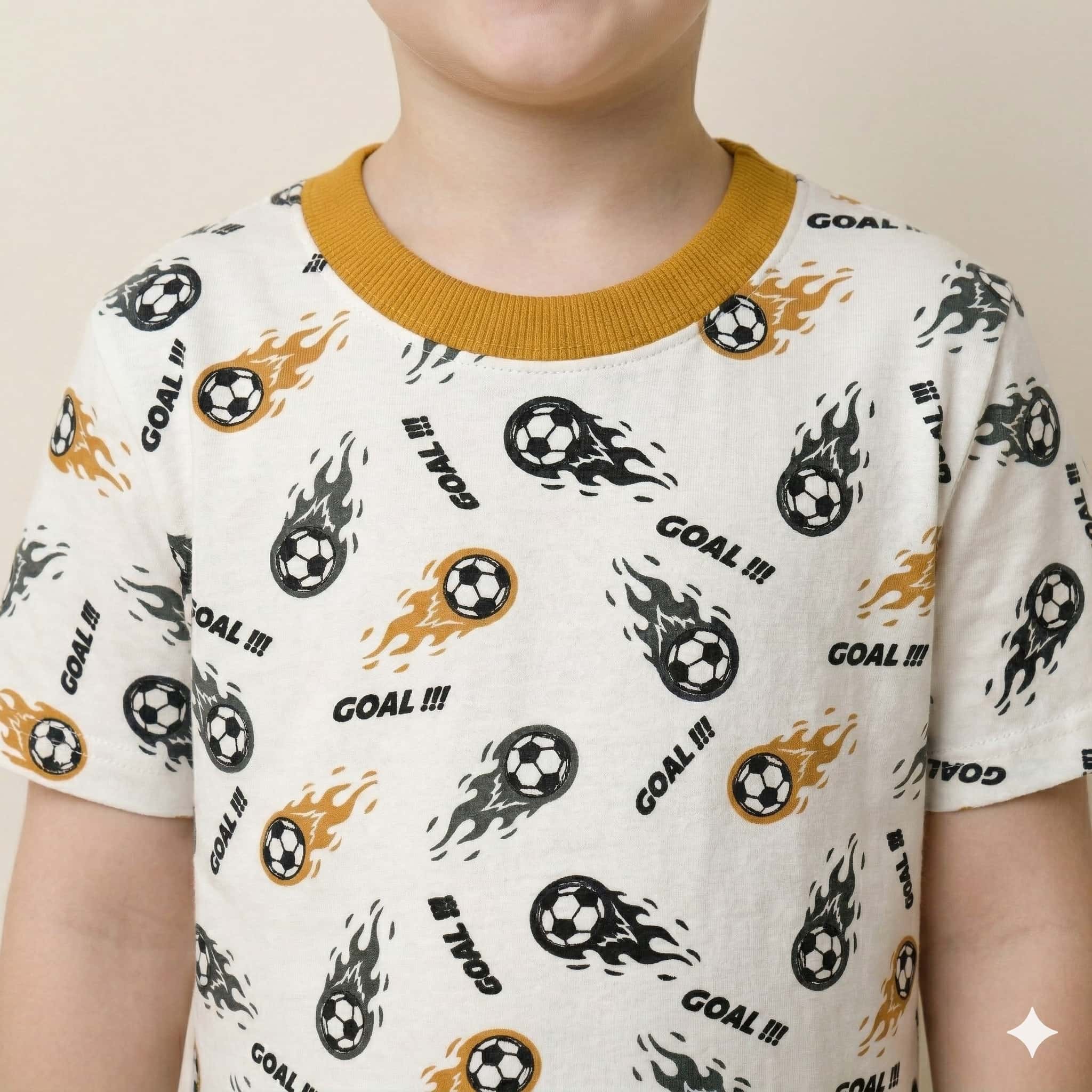 Soccer Boys Short Set - Mustard Yellow