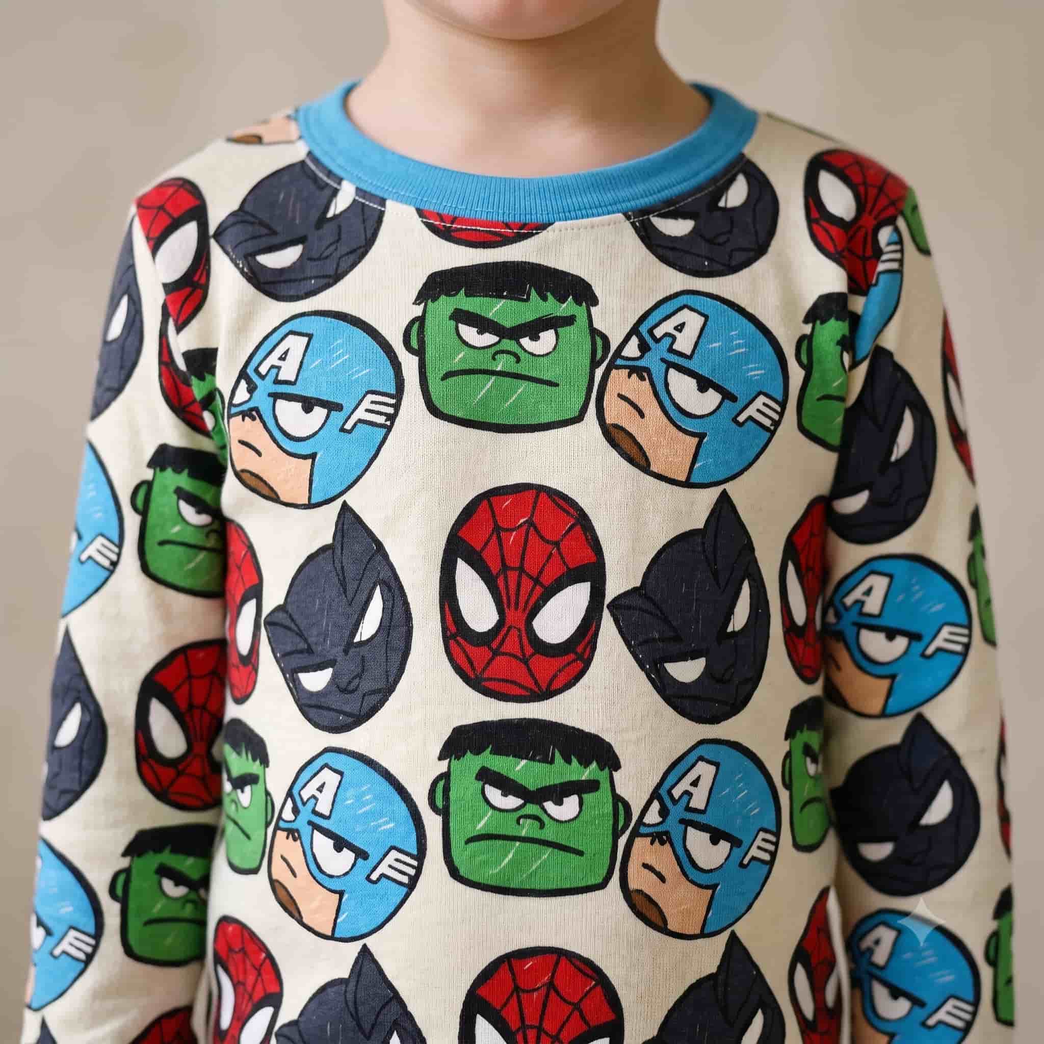 Avenger Squad Boys Full Sleeves Pajama Set – Cream