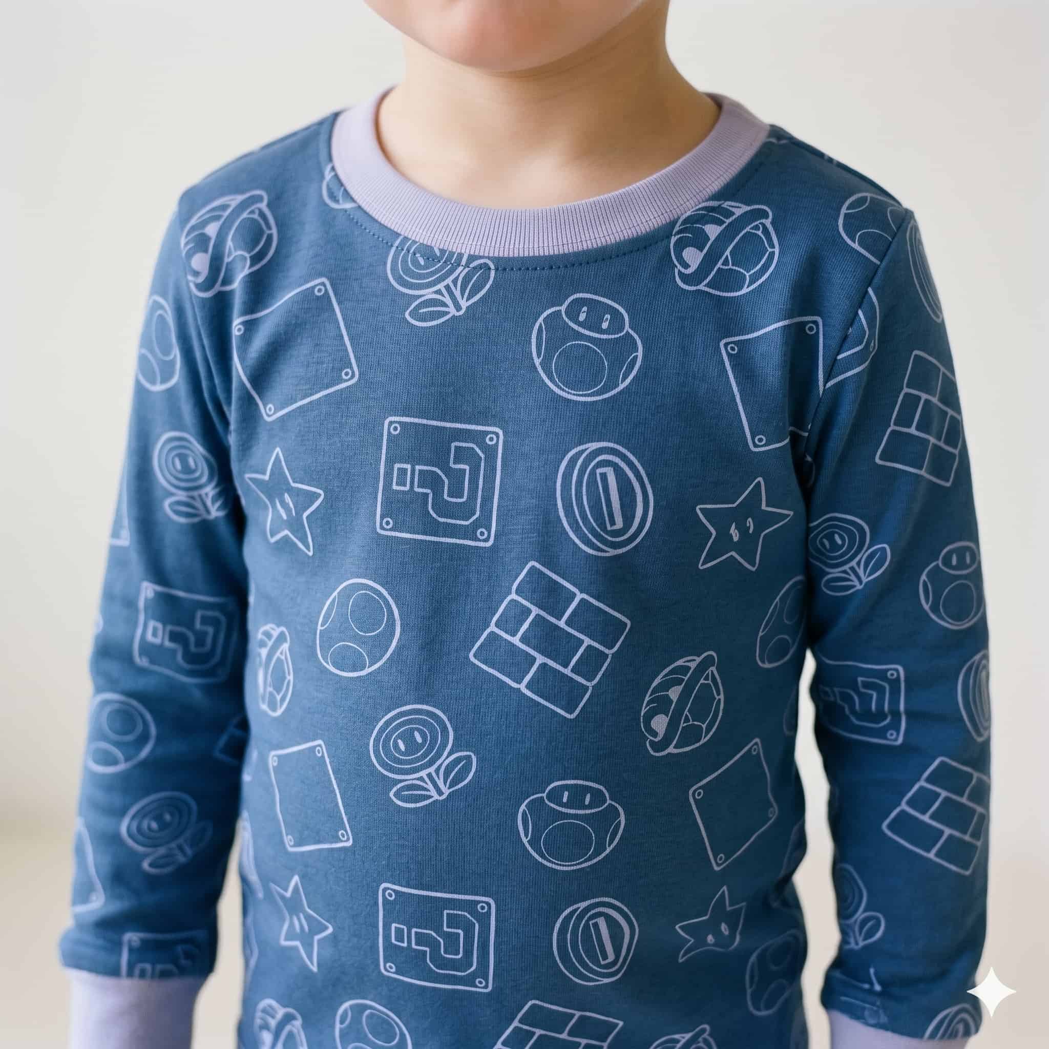 Pixel Quest Boys Long Sleeves Pajama Set - Blue