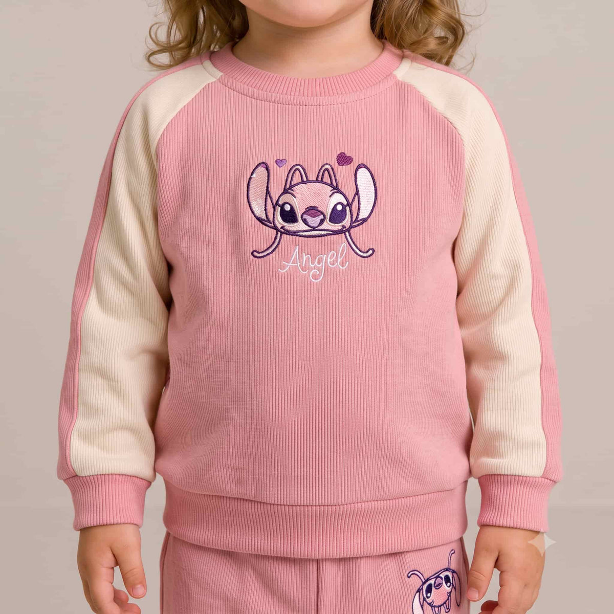 Angel Baby Girls Winter Full Sleeves Pajama Set – Pink & Cream