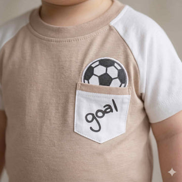 Little Playmaker Goal Half Sleeves Baby Boy Pajama Set - Brown