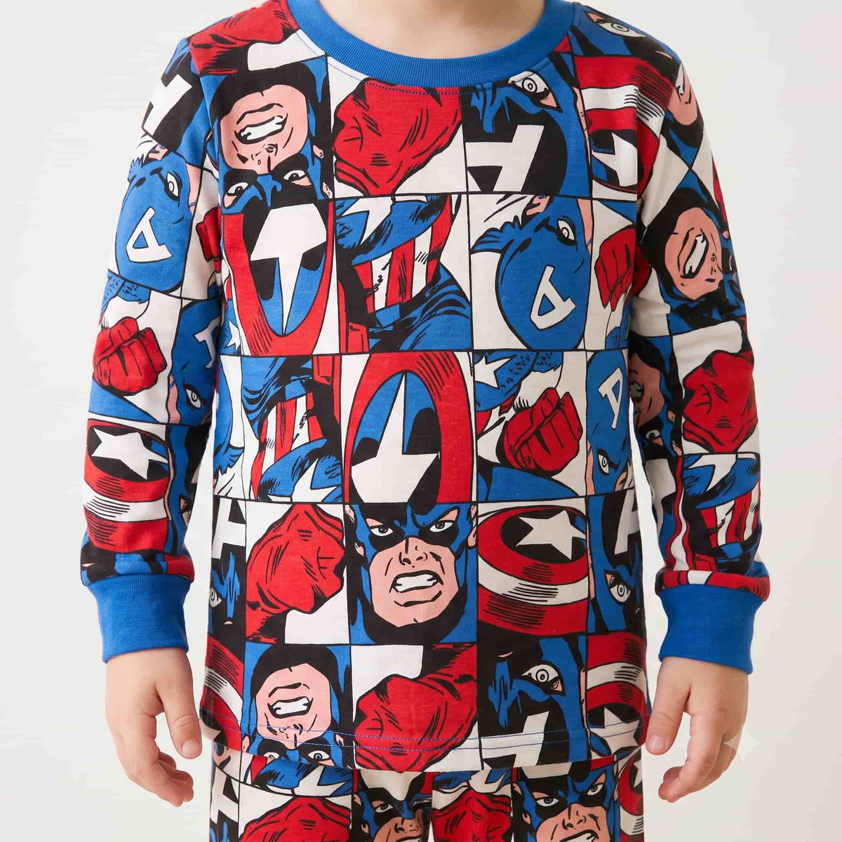 Captain America Boys Full Sleeves Pajama Set - Multicolor