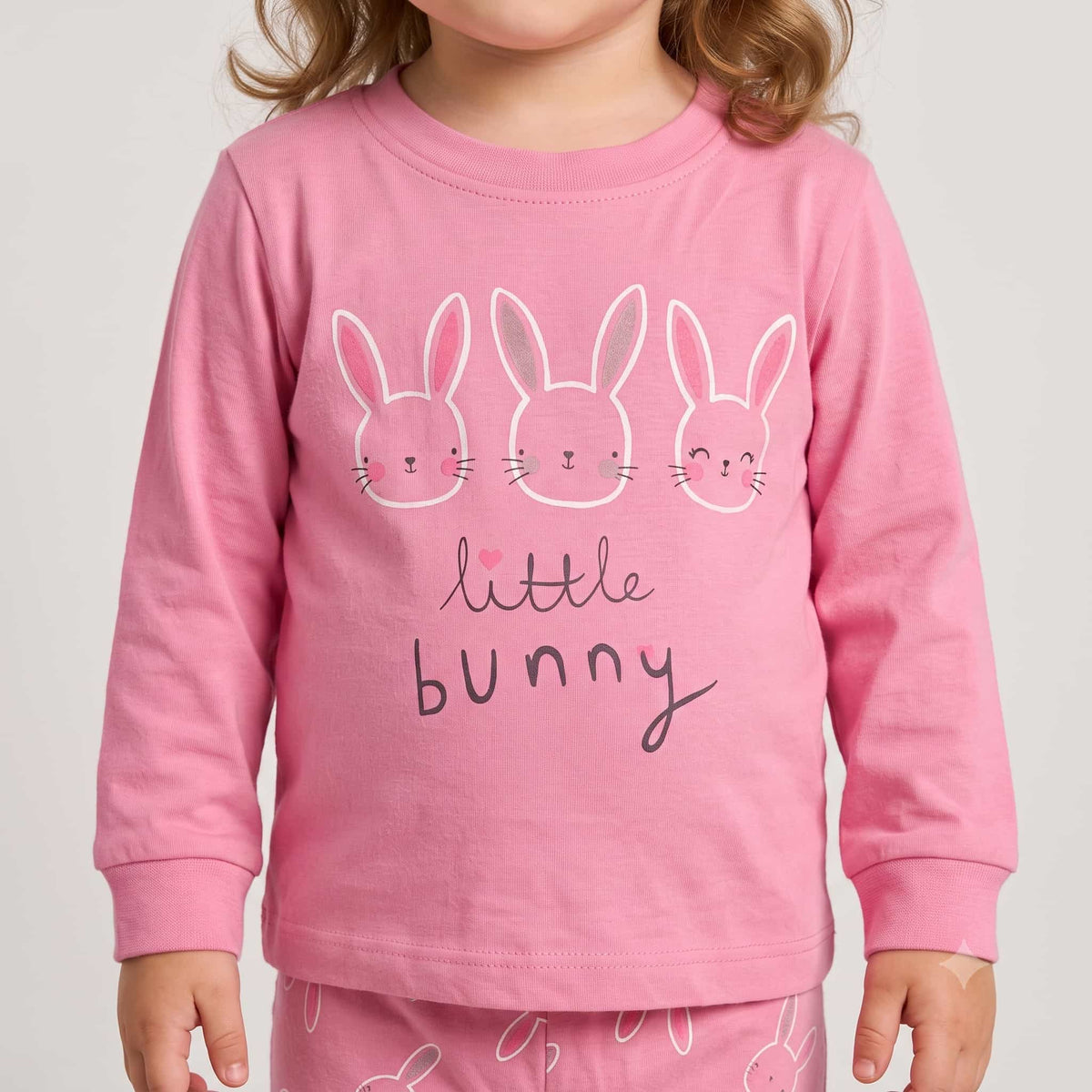 Bunny Baby Girls Full Sleeves Pajama Set – Pink