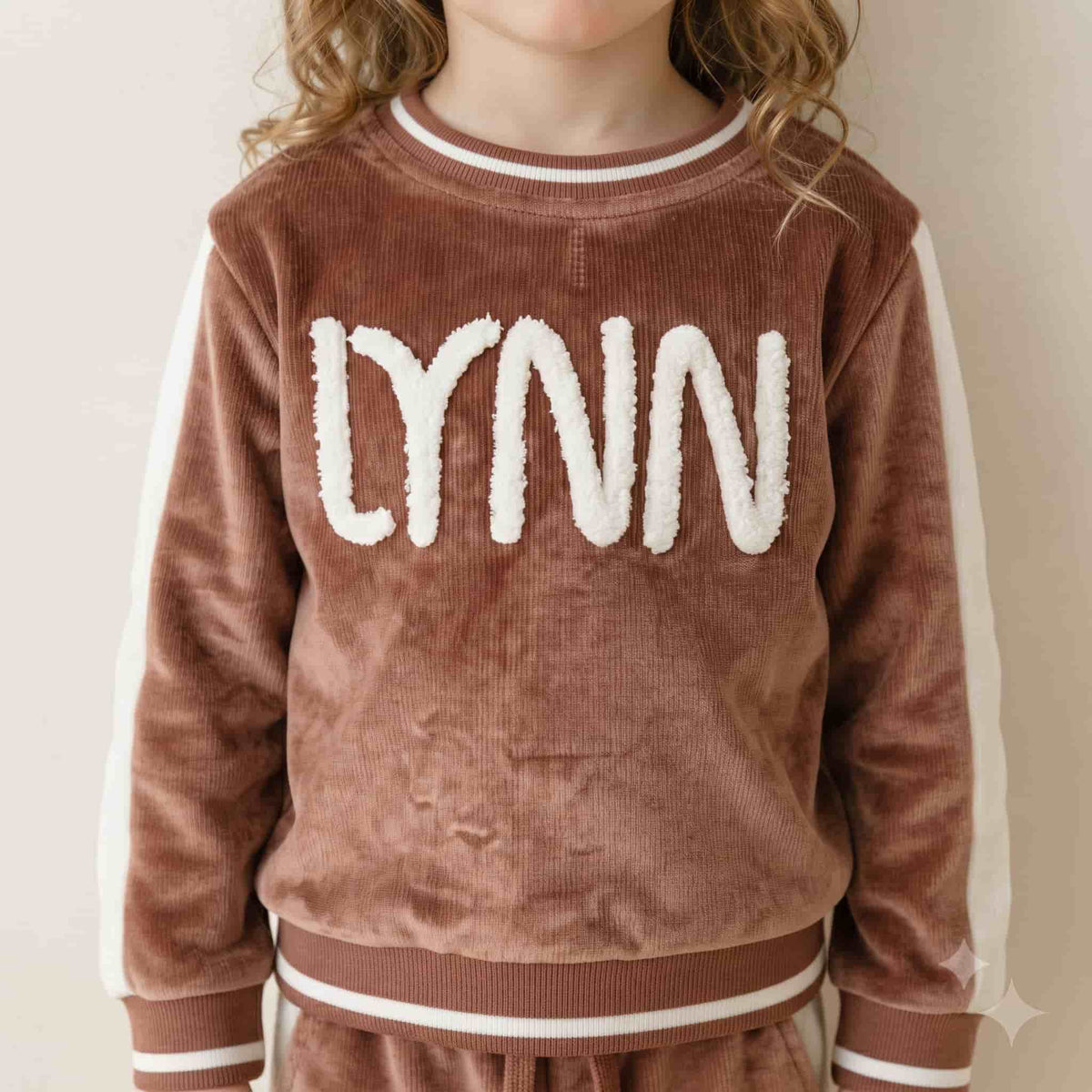 Lynn Cocoa Cuddles Girls Winter Full Sleeves Pajama Set – Mocha Brown & Cream