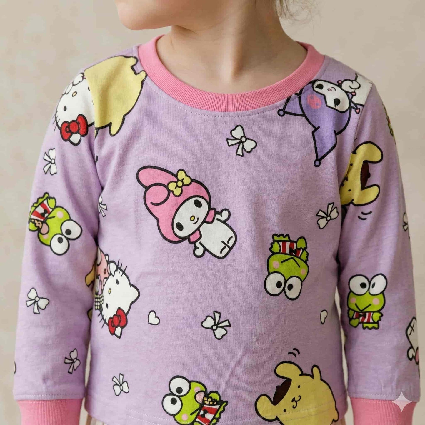Melody Girls Full Sleeves Pajama Sets -Purple