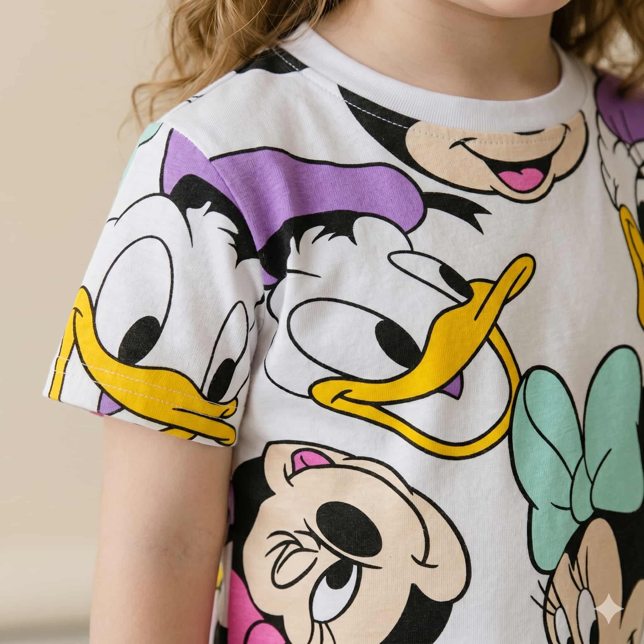 Donald Duck & Minnie Mouse Girls Short Set - White