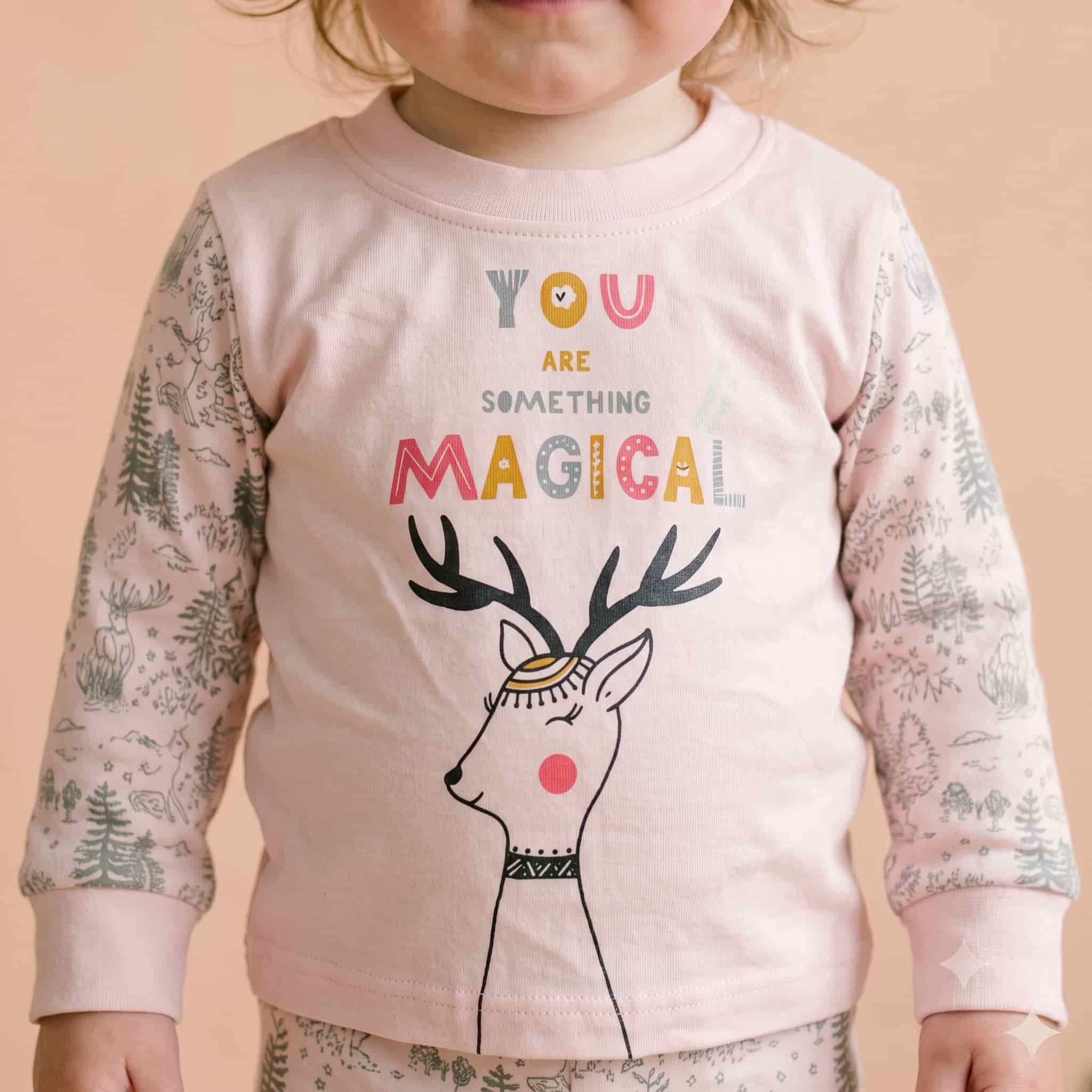 Magical Dear Baby Girls Full Sleeves Pajama Set - Blush Pink