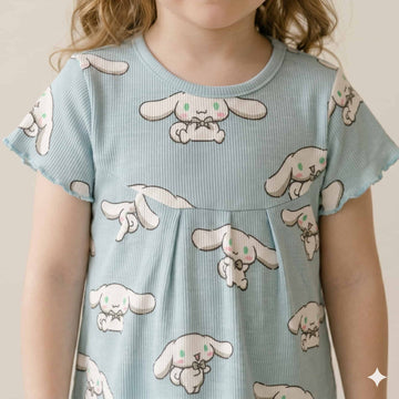 Bunny Breeze Girls Half Sleeves Pajama Set – Blue