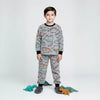 Dinosaur Boy Polar Pajama Set- Grey
