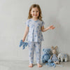 Gingham Bows Girls Pajama Set - Blue