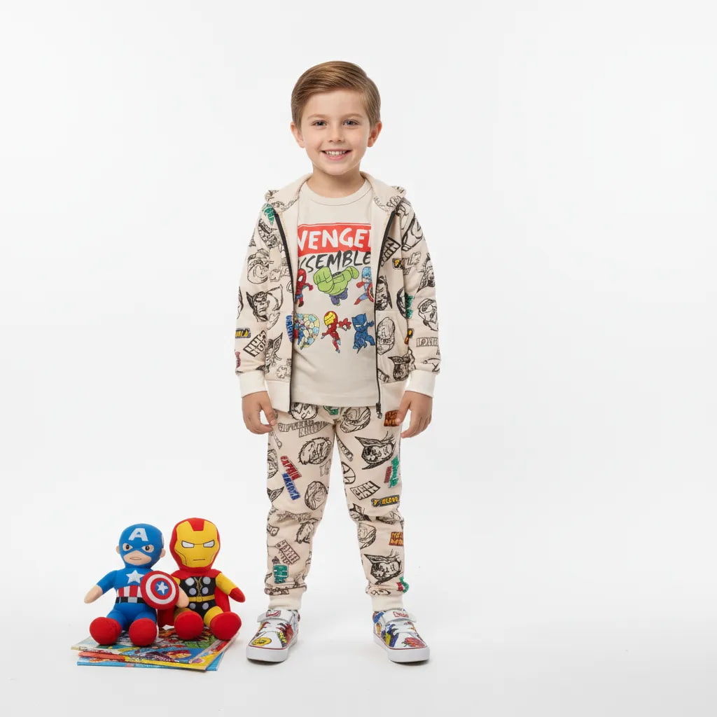 Avengers Boy 3pc Training Suit Set- Beige