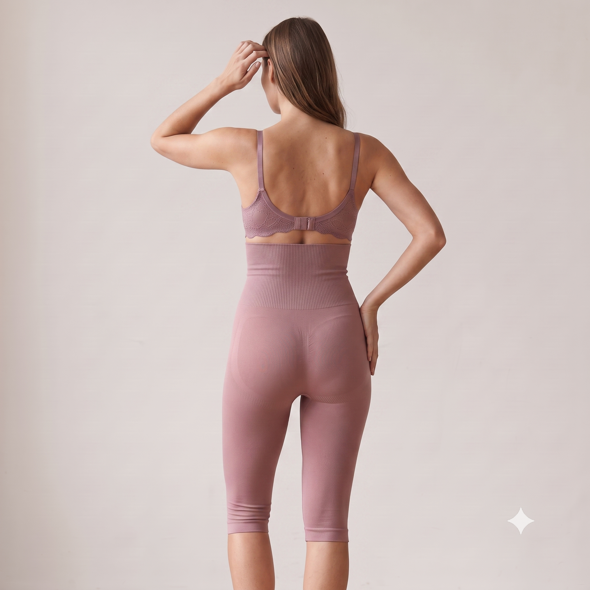 High Waist Tummy Flatter Women Shapewear Long Short- Magenta Pink