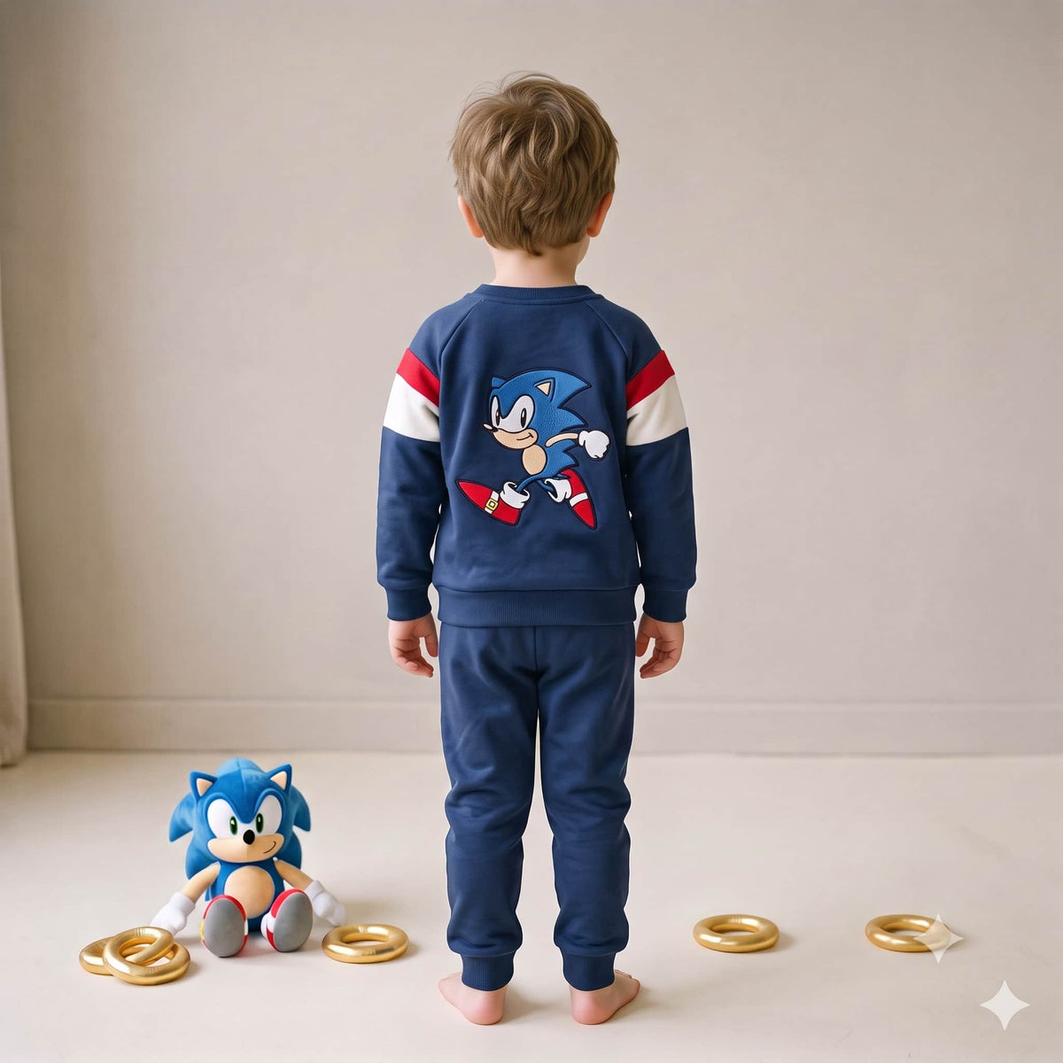 Sonic Boys Winter Full Sleeves Pajama Set – Navy Blue