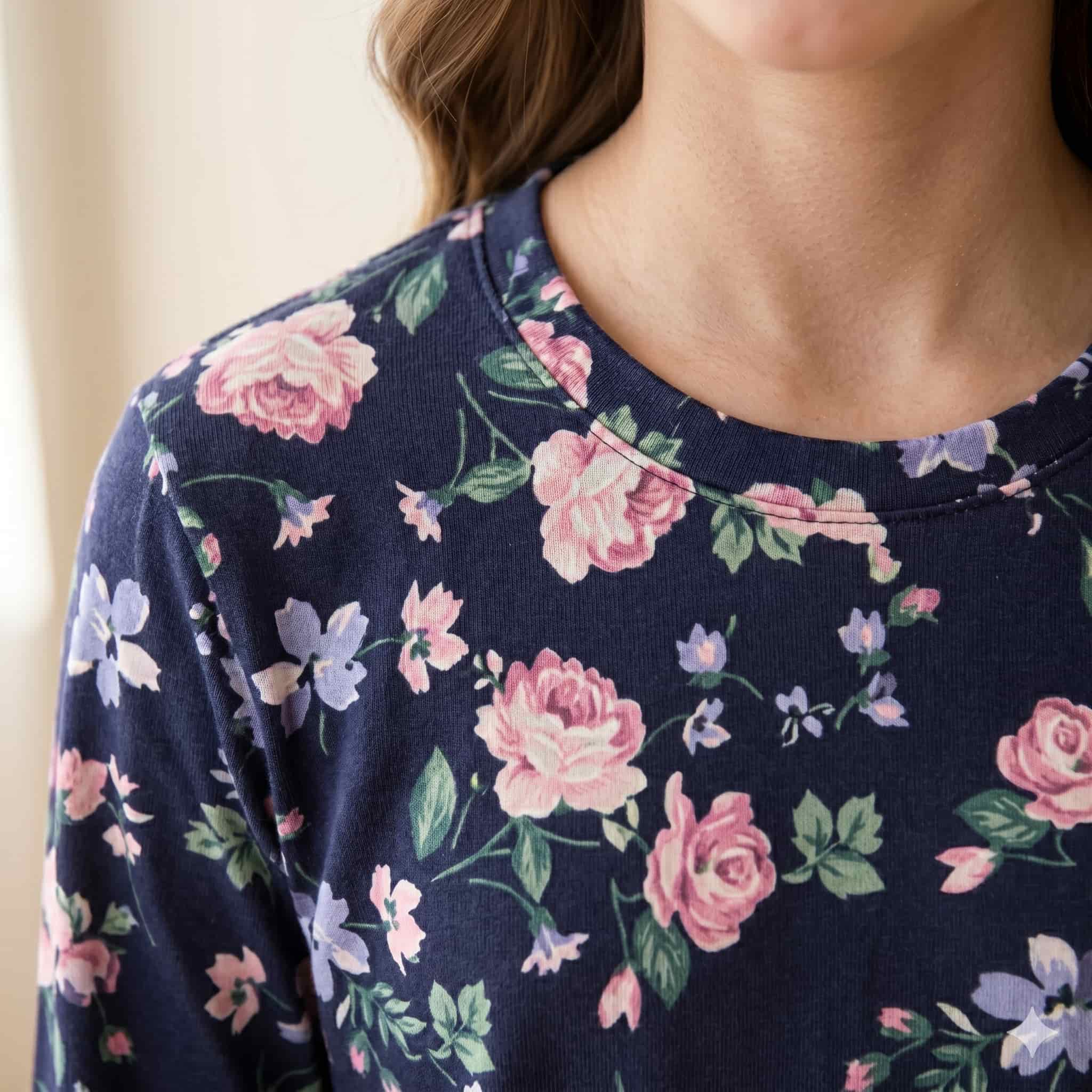 Floral Bloom Cotton Women Full Sleeves Pajama Set - Blue