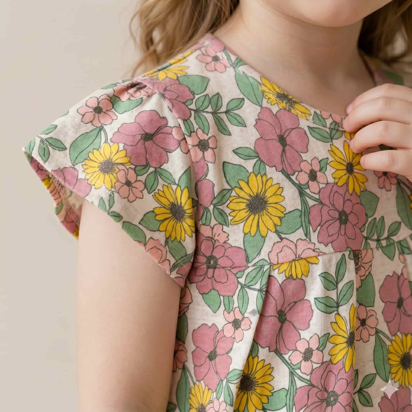 Floral Bloom Half sleeves girl pajama Set - Multicolor