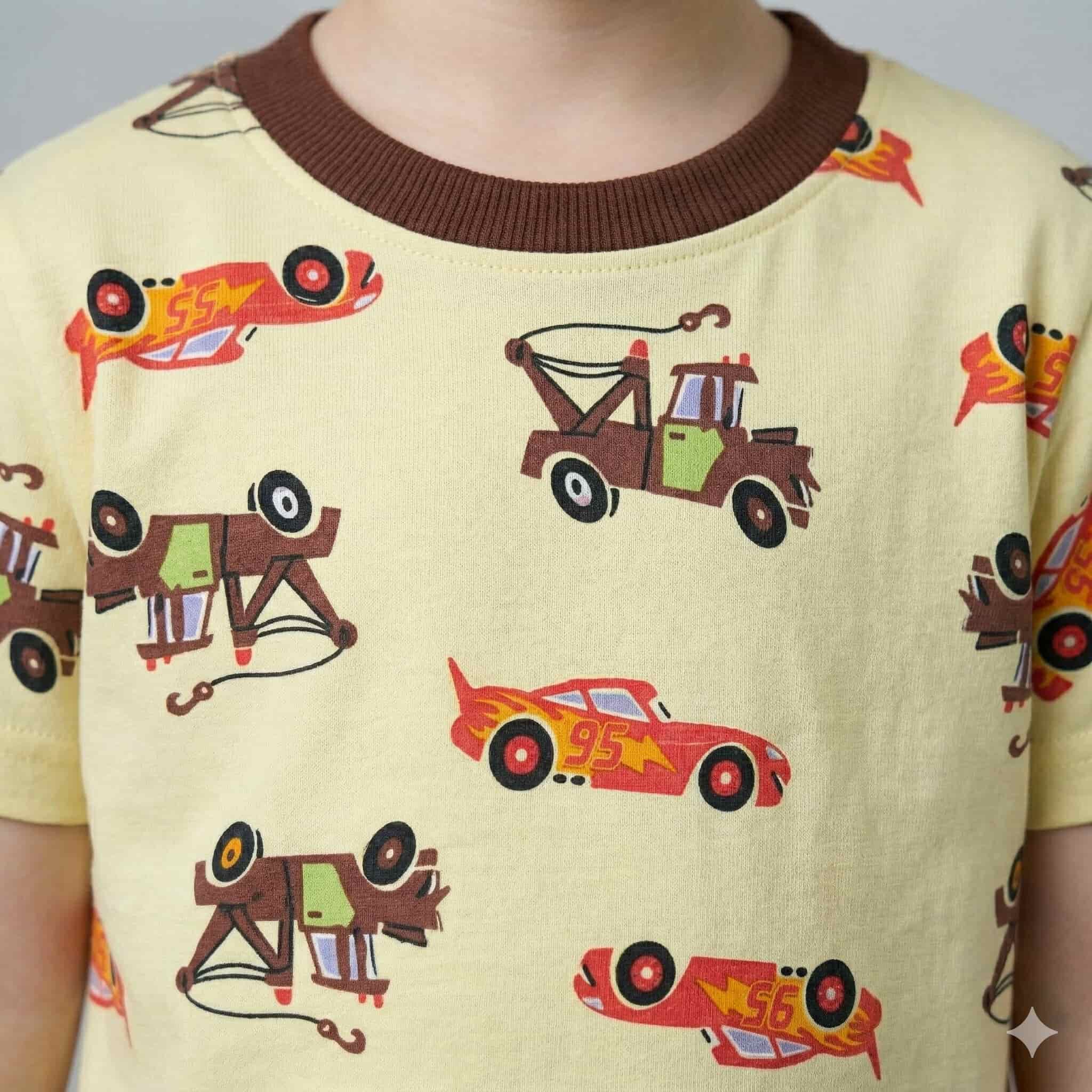 Car Boys Short Set - Brown
