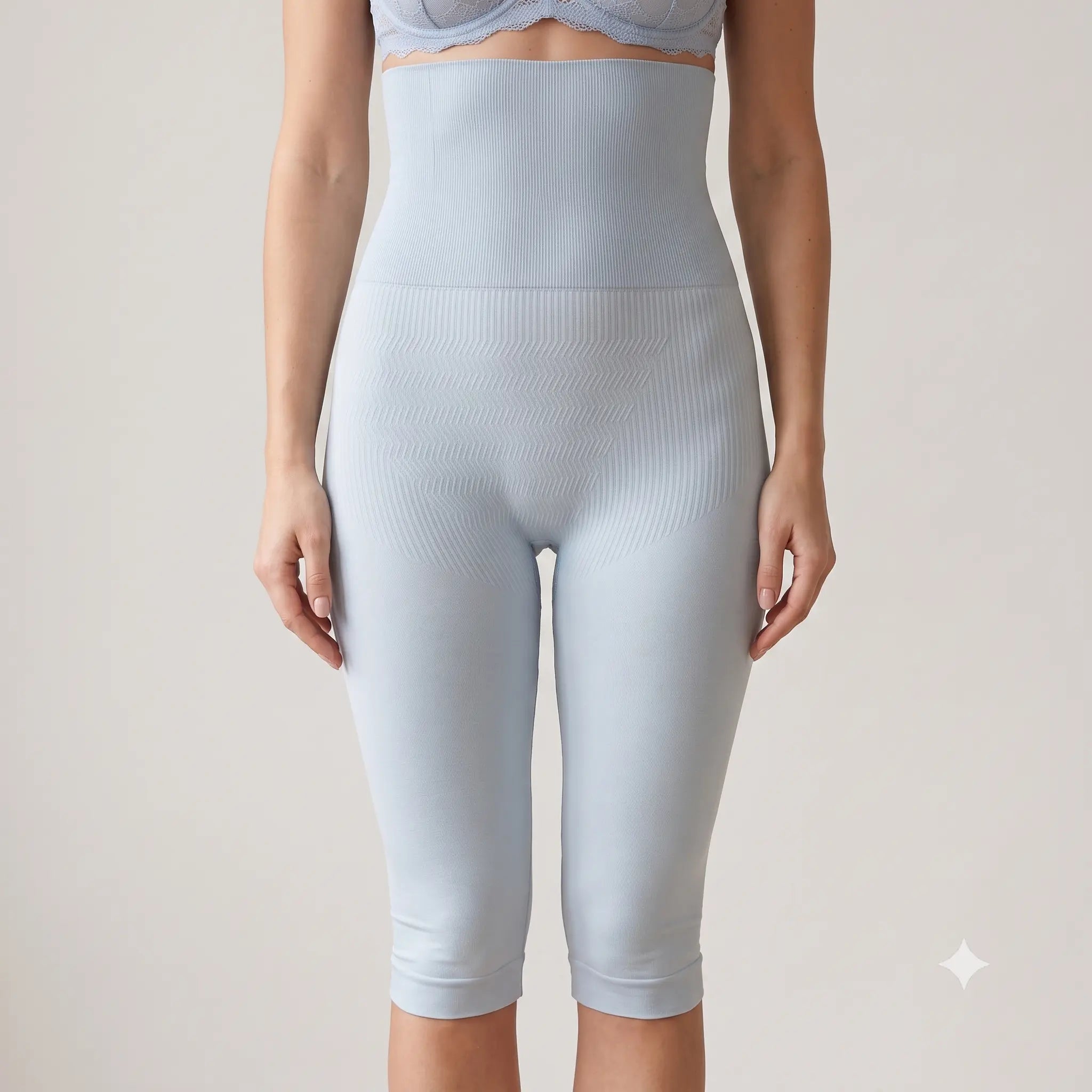 High Waist Tummy Flatter Women Shapewear Long Short- Blue
