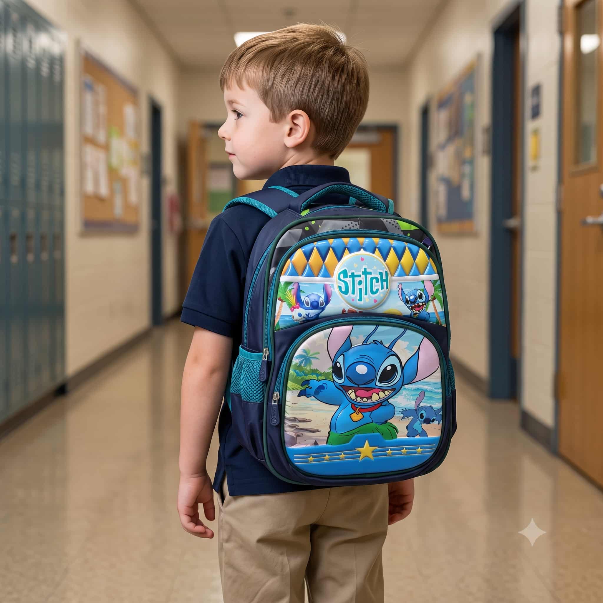 Stitch School Bag Set - Blue