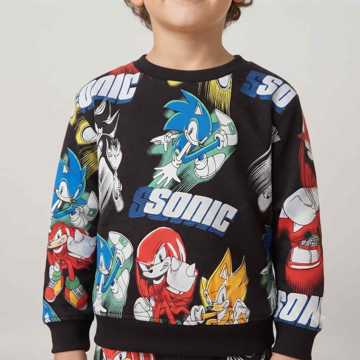 Sonic Boys Winter Full Sleeves Pajama Set – Black