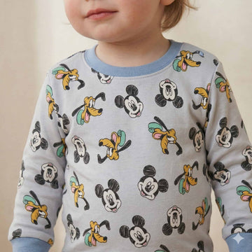 Mickey Tony Baby Boy Full Sleeves Pajama Set- Grey