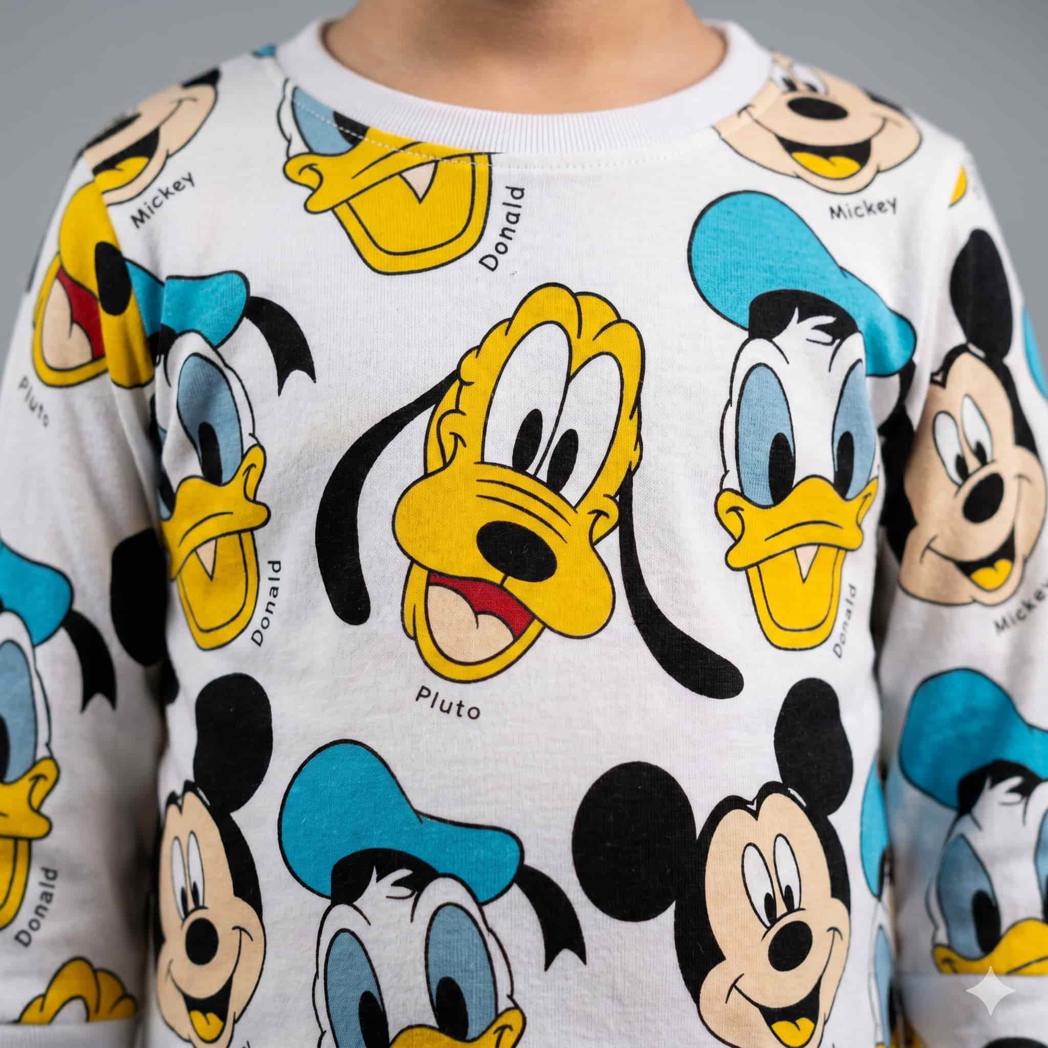 Mickey Mouse Boys Full Sleeves Pajama Set - White