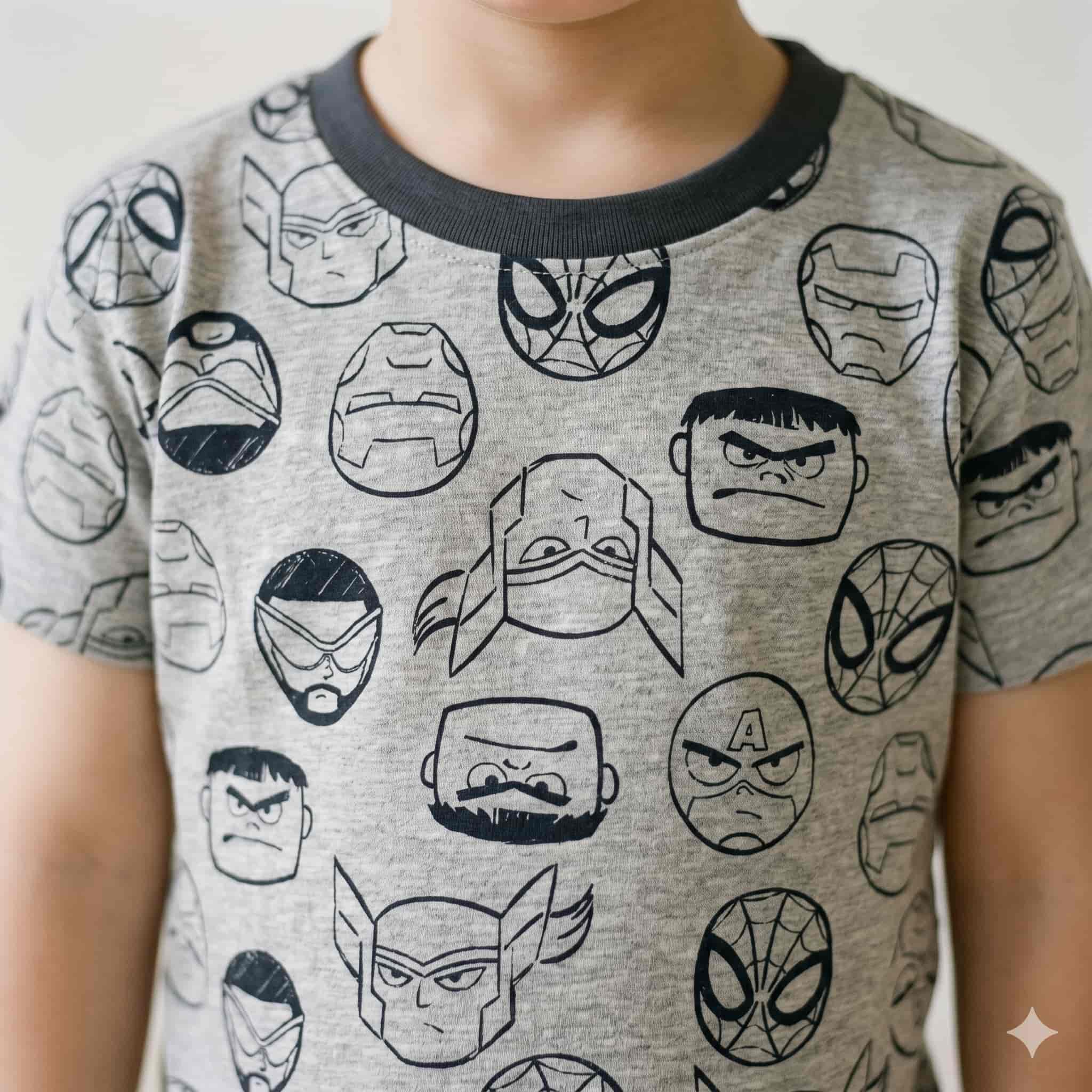 Hero Squad Boys Half Sleeves Pajama Set - Grey