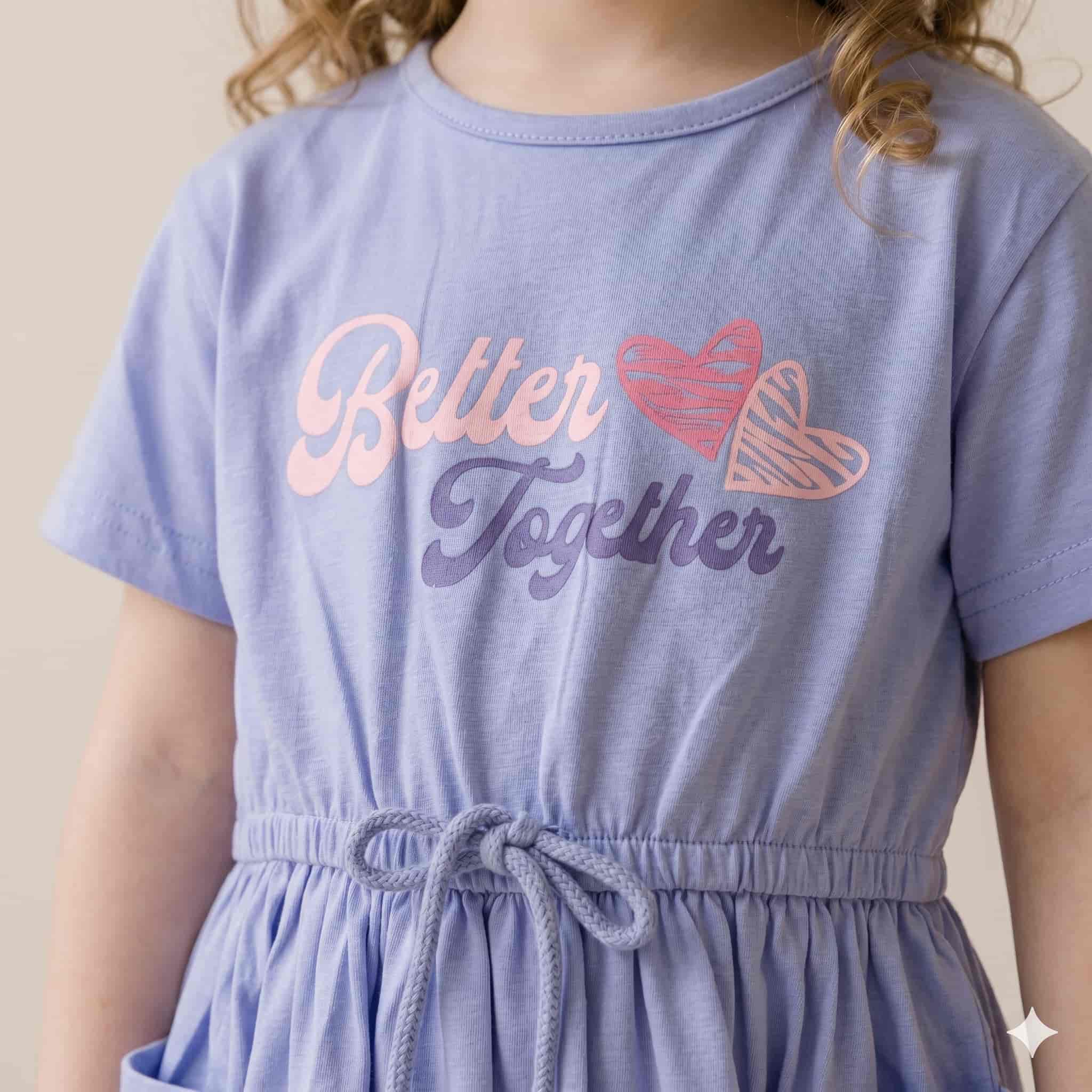 Joyful Bond Girls Frock Set - Blue