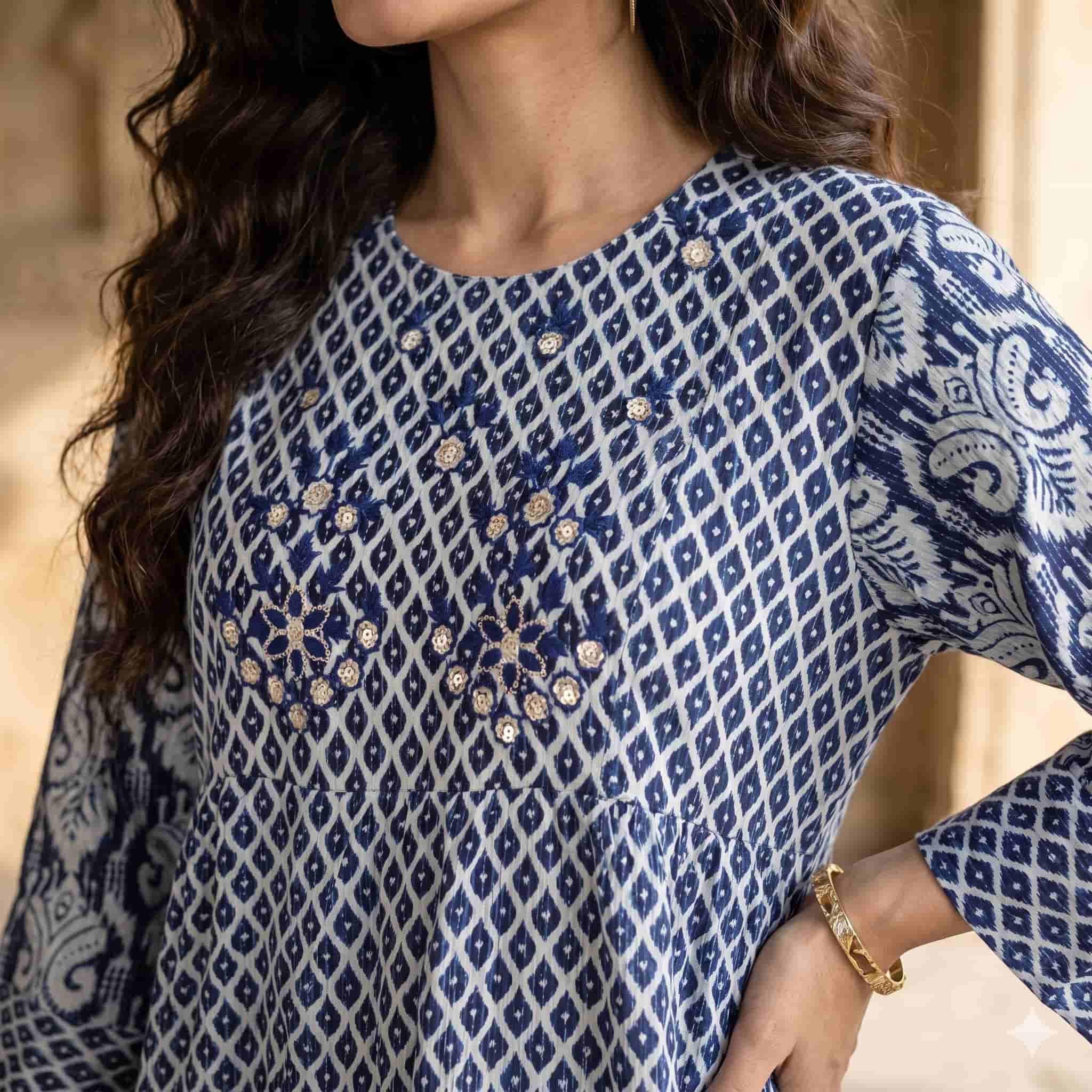 Indigo Elegance Women Darra - Blue