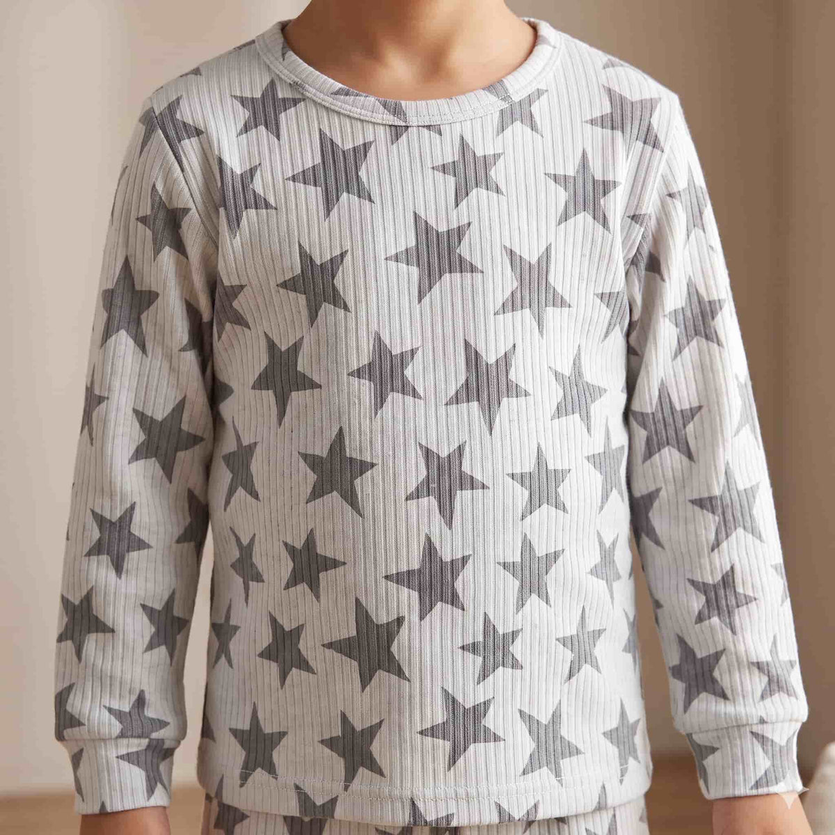 Stellar Nights Boys Full Sleeves Pajama Set – Ivory White