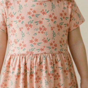 Floral Daydream Girls Frock - Peach
